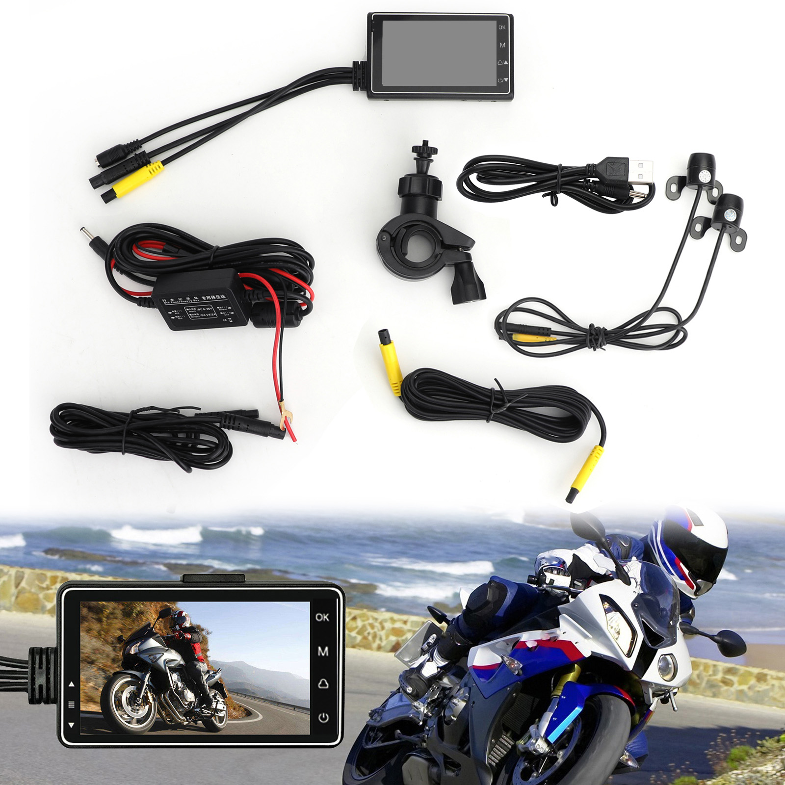 《極限超快感!!》通用款 1080P摩托車用雙鏡頭行車記錄器（支援GPS）