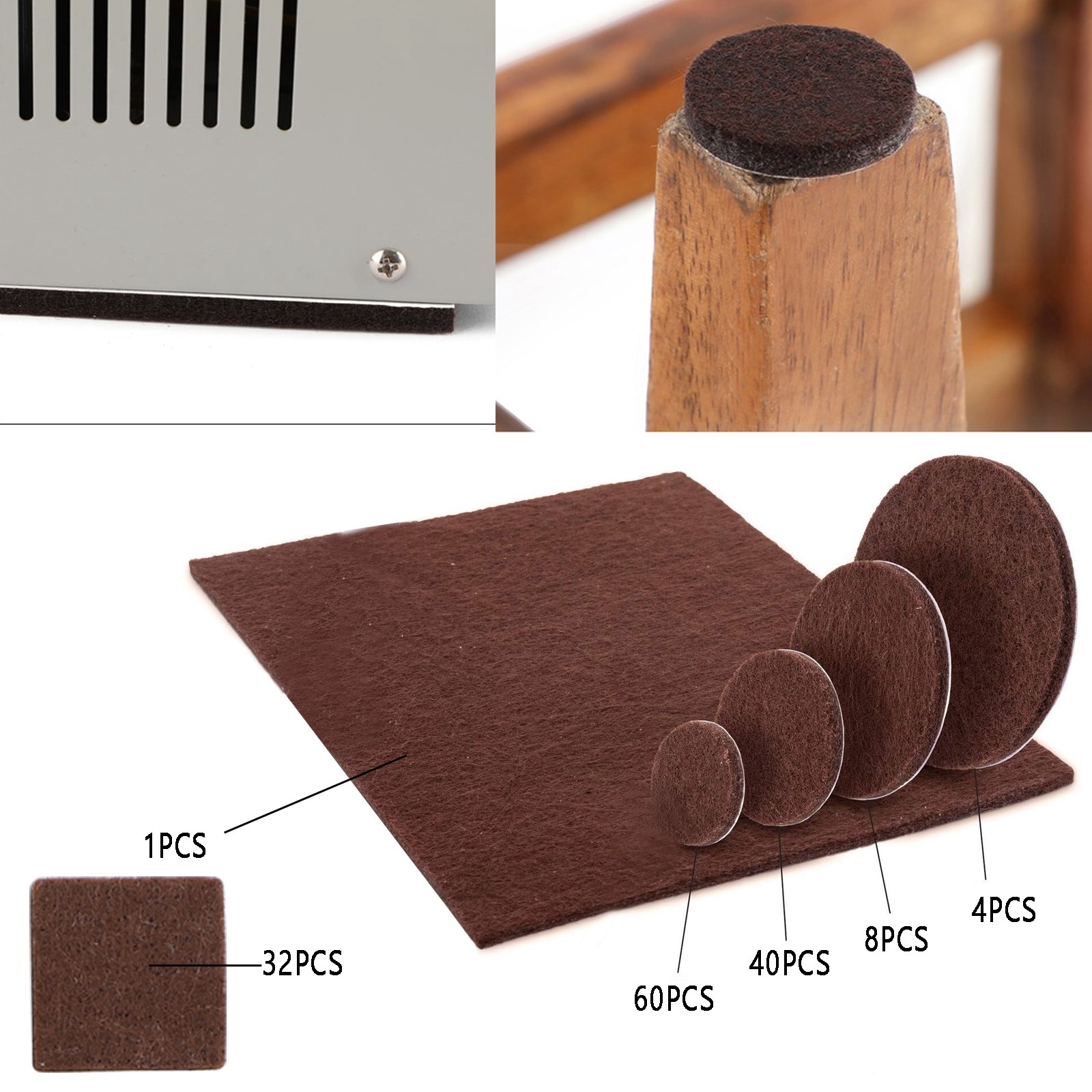 Furniture Floor Protectors Foam Pads Kit Round Square for Laminate Vinyl Wood