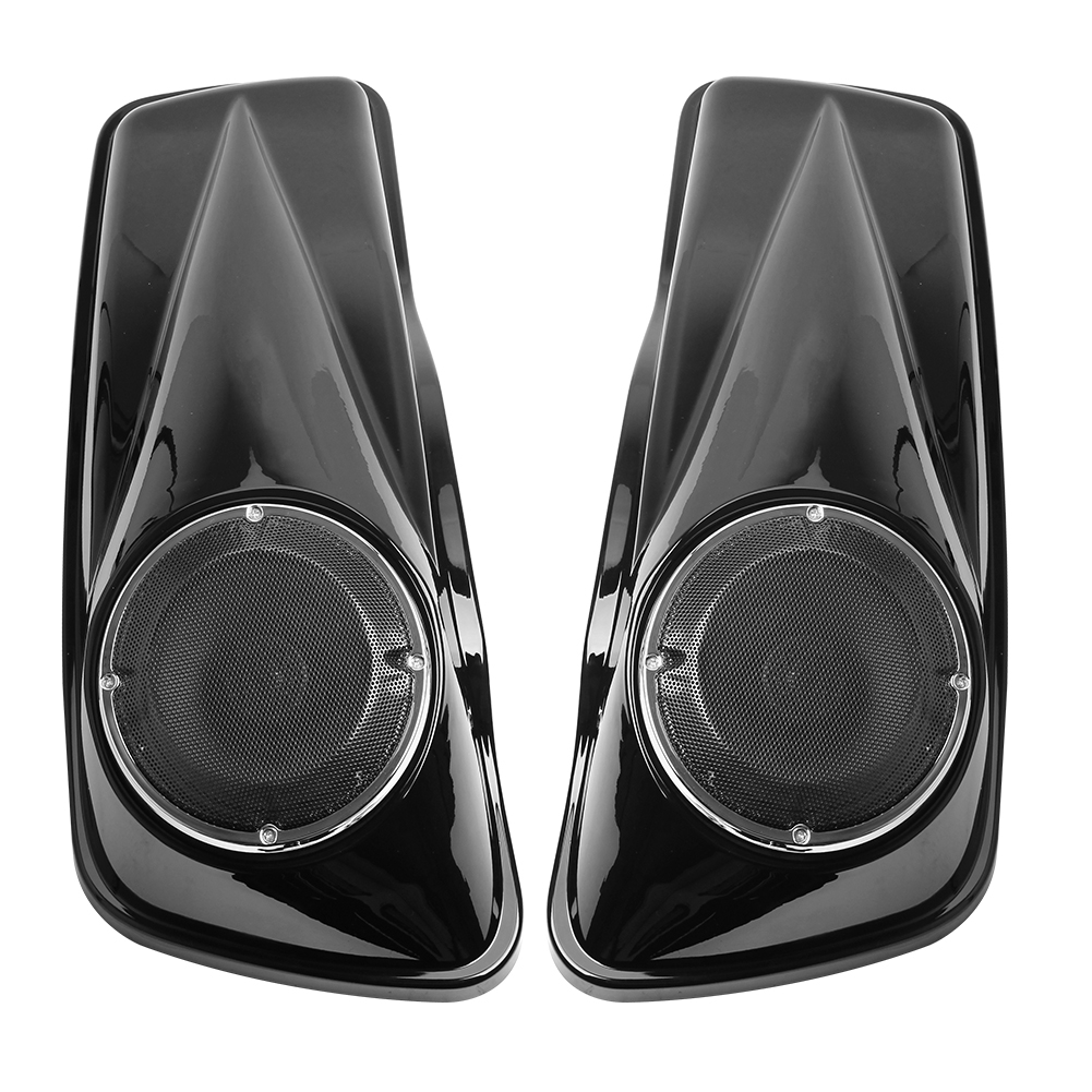 哈雷 2014-2020 Touring 車系 網型帶音響邊箱蓋 亮黑-極限超快感