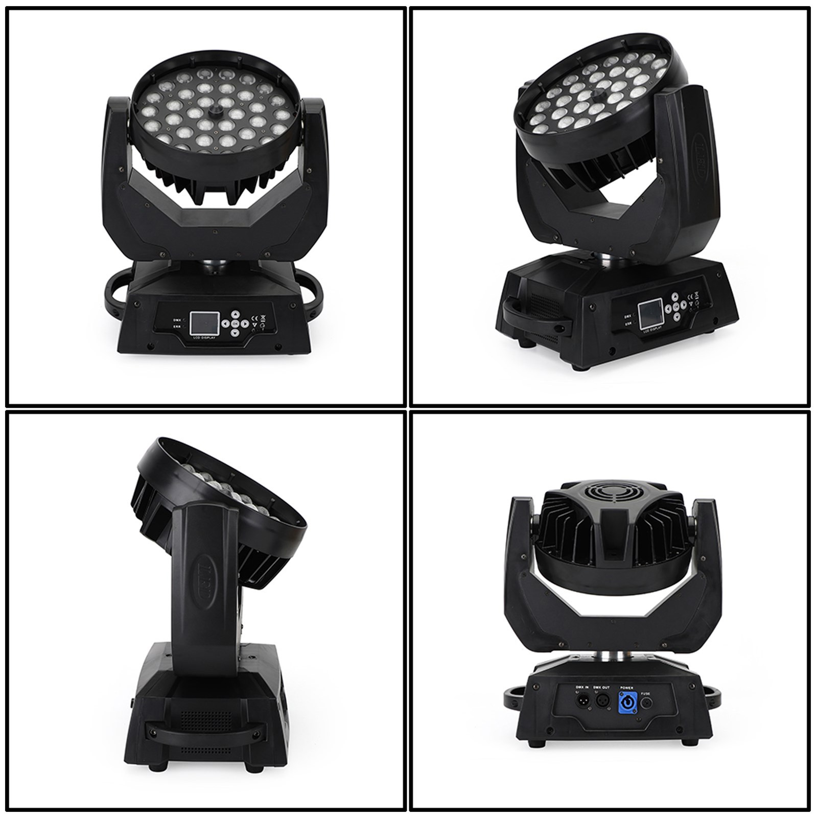 2Pcs 36x10W Moving Head Stage Light RGBW 4-in-1 Zoom DMX Package and Accessories