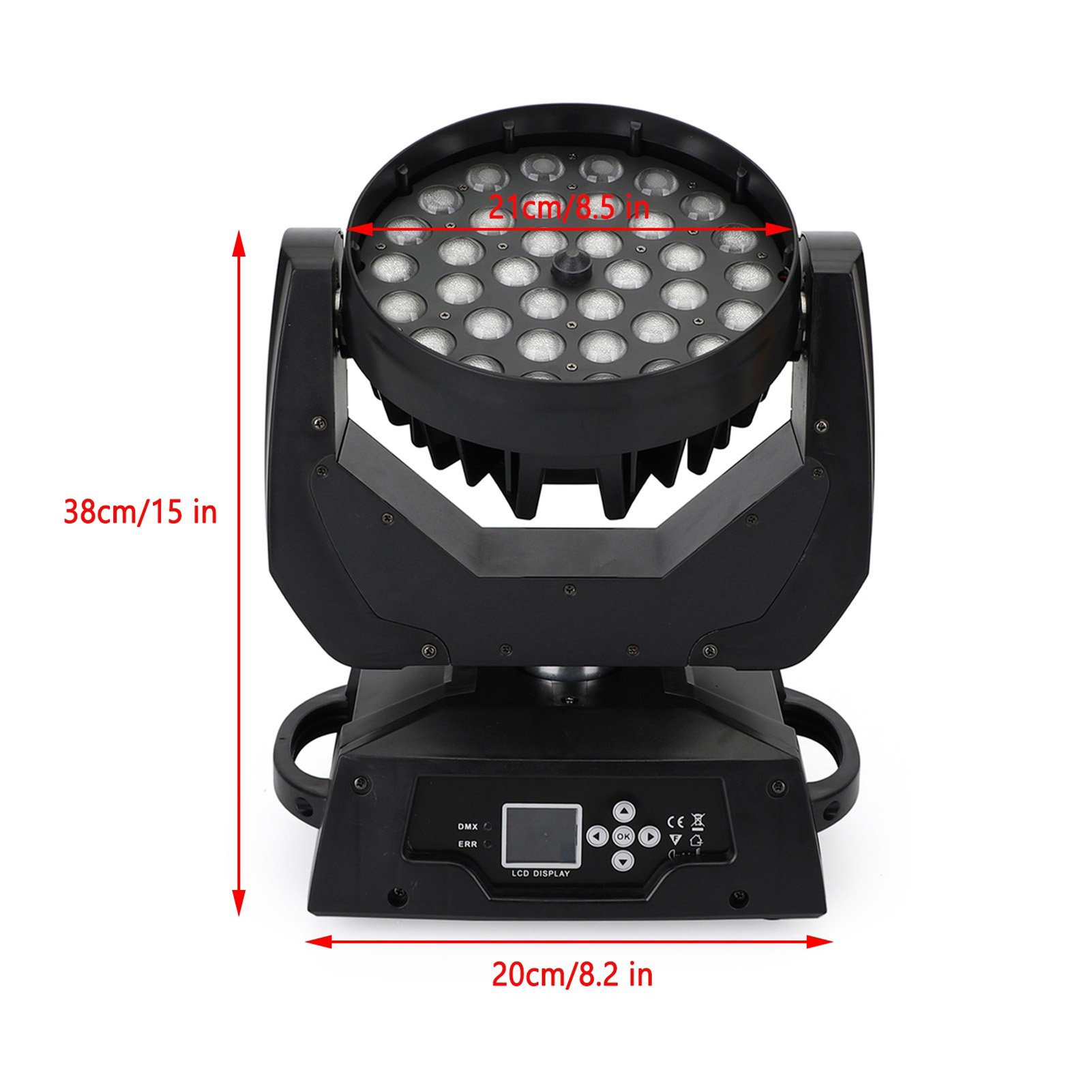 2Pcs 36x10W Moving Head Stage Light RGBW 4-in-1 Zoom DMX in KTV Room Setup