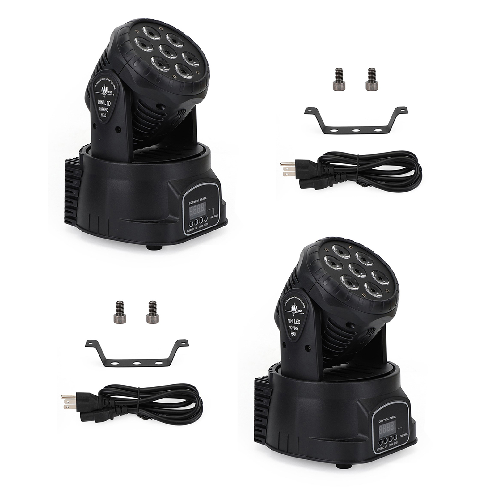 2Pcs 7x10W RGBW 4-in-1 Moving Head Stage Light Full Setup for KTV and Nightclubs