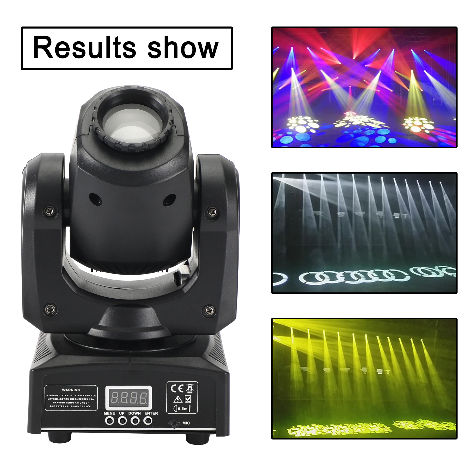 Moving Head Stage Light RGBW LED Beam with 8 Gobo Effects DMX DJ Disco Party Lighting Full Setup in Club