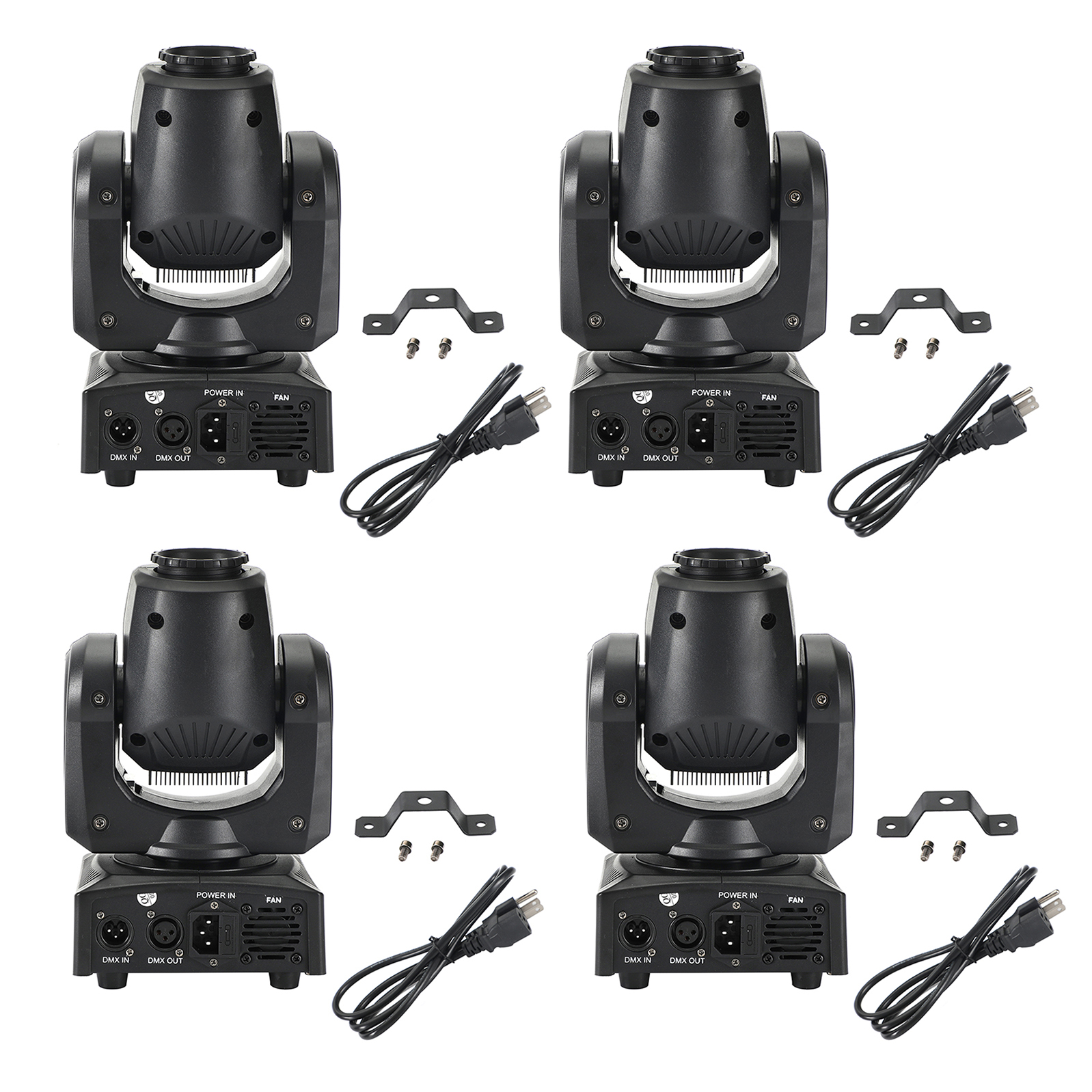 4Pcs Moving Head 8Gobo Stage Lighting RGBW LED DMX Beam Gobo and Color Effects