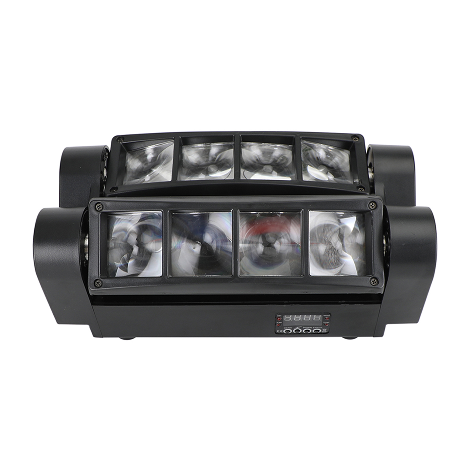 2Pcs 80W 8LED RGBW Spider Moving Head Stage Lighting Beam DMX Party DJ Lighting Package with Brackets