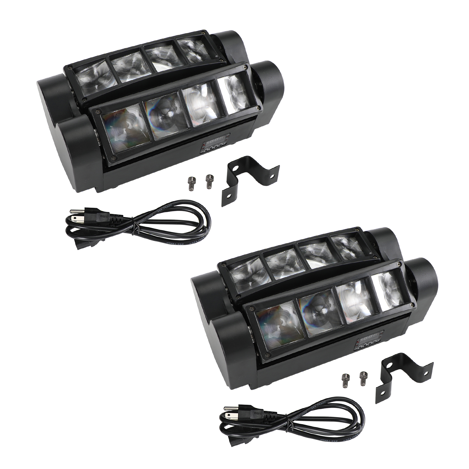 2Pcs 80W 8LED RGBW Spider Moving Head Stage Lighting Beam DMX Party DJ Lighting in Wedding Setup