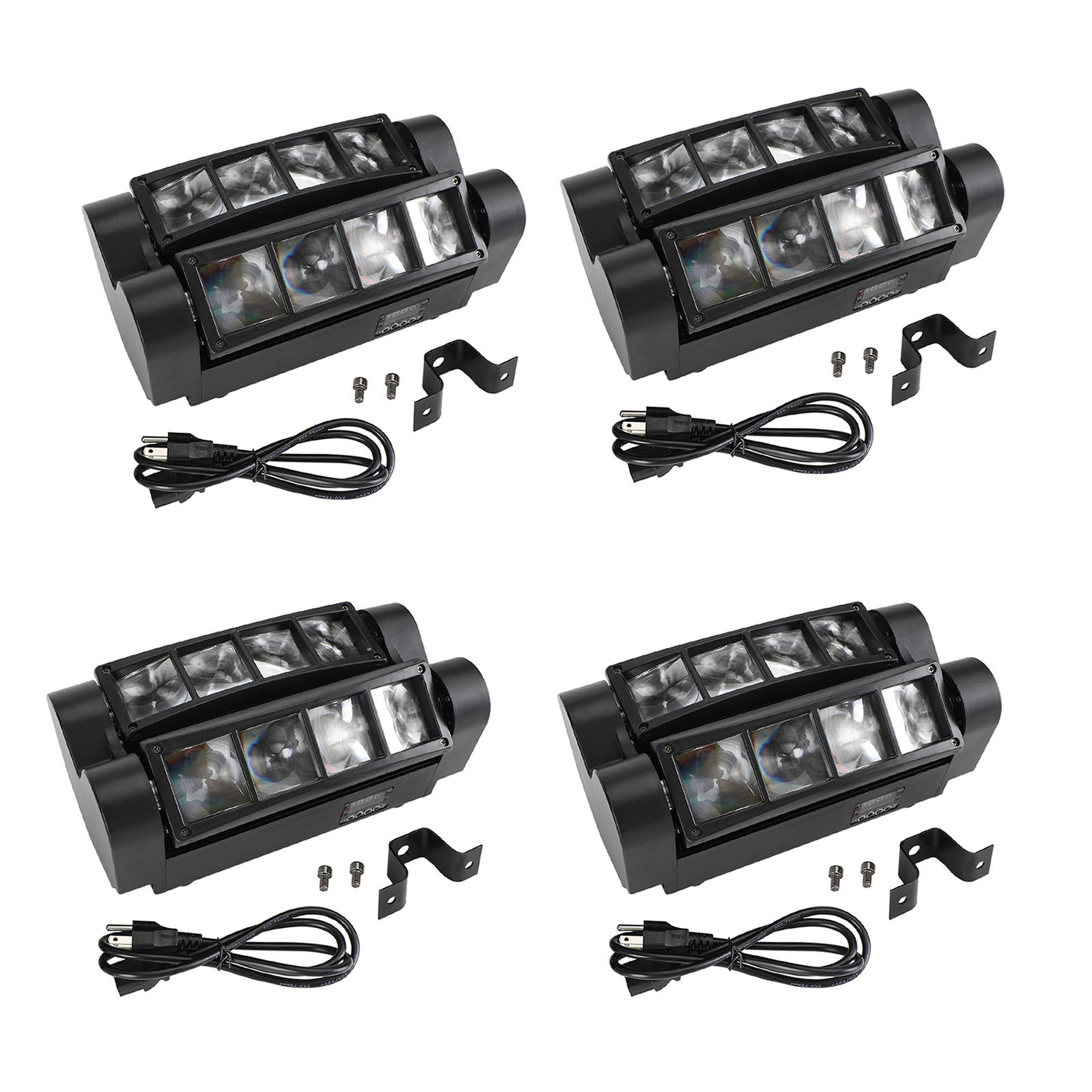 4Pcs Spider Moving Head Light Complete DJ Setup Bundle