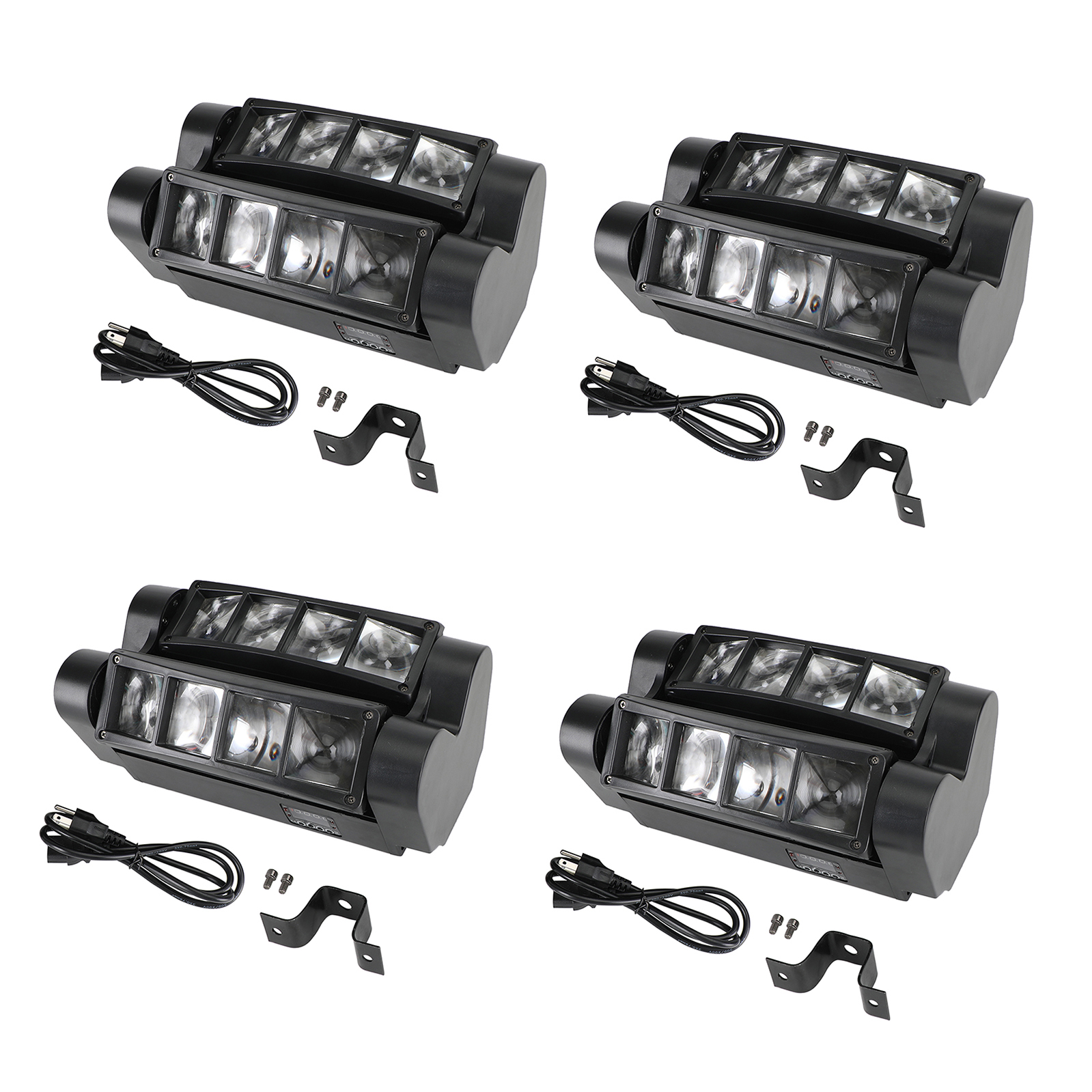 RGBW Spider LED Light 4-Pack Complete DJ Setup Equipment