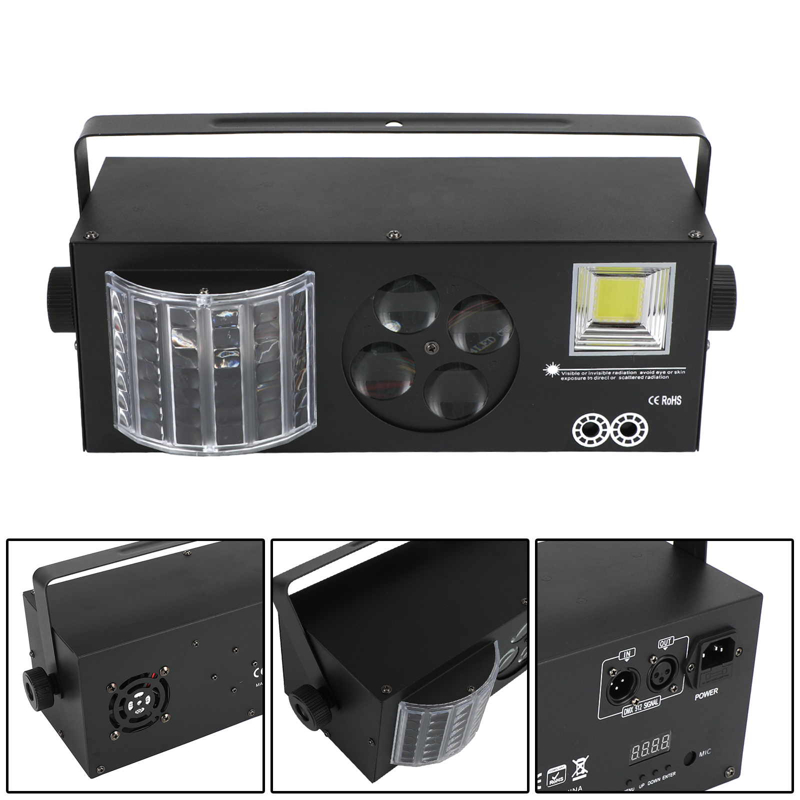 4-in-1 80W RGBW LED Stage Light Pattern Strobe DMX DJ Disco Party Lighting Full Package