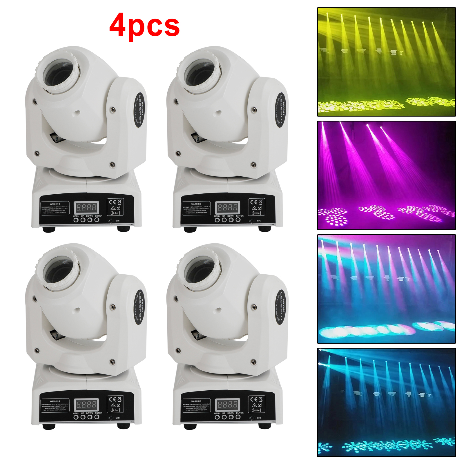 4Pcs Moving Head 120W 8Gobo Stage Lighting RGBW LED DJ DMX Beam Bar Party Light