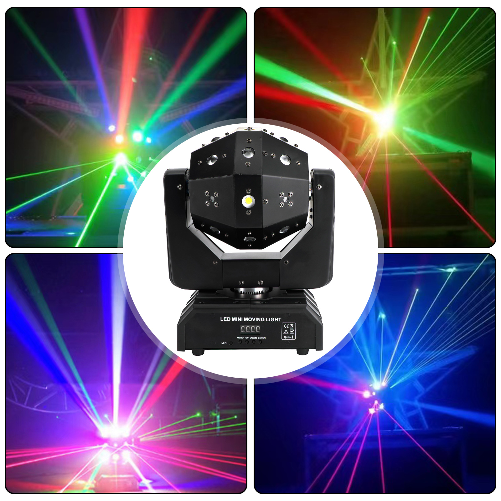 RGBW 3In1 LED Laser Moving Head Stage Light Package and Accessories