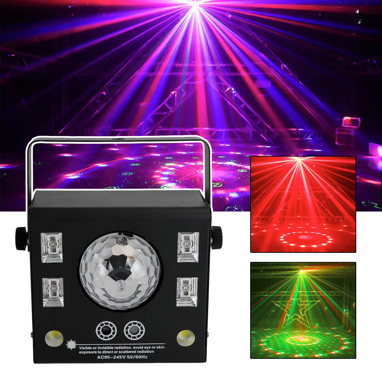 4-in-1 RGB LED Disco Party Light DJ Stage Magic Ball Strobe Beam DMX Lighting Remote Effects
