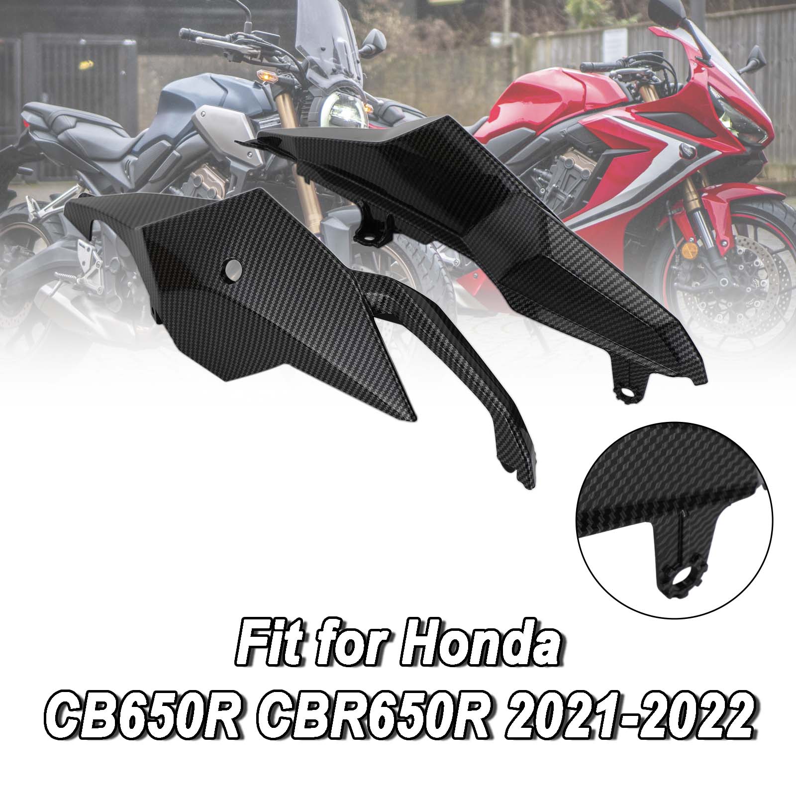 Honda CB650R CBR650R 21-22 碳纖維水轉印 左右後尾板下板-極限超快感