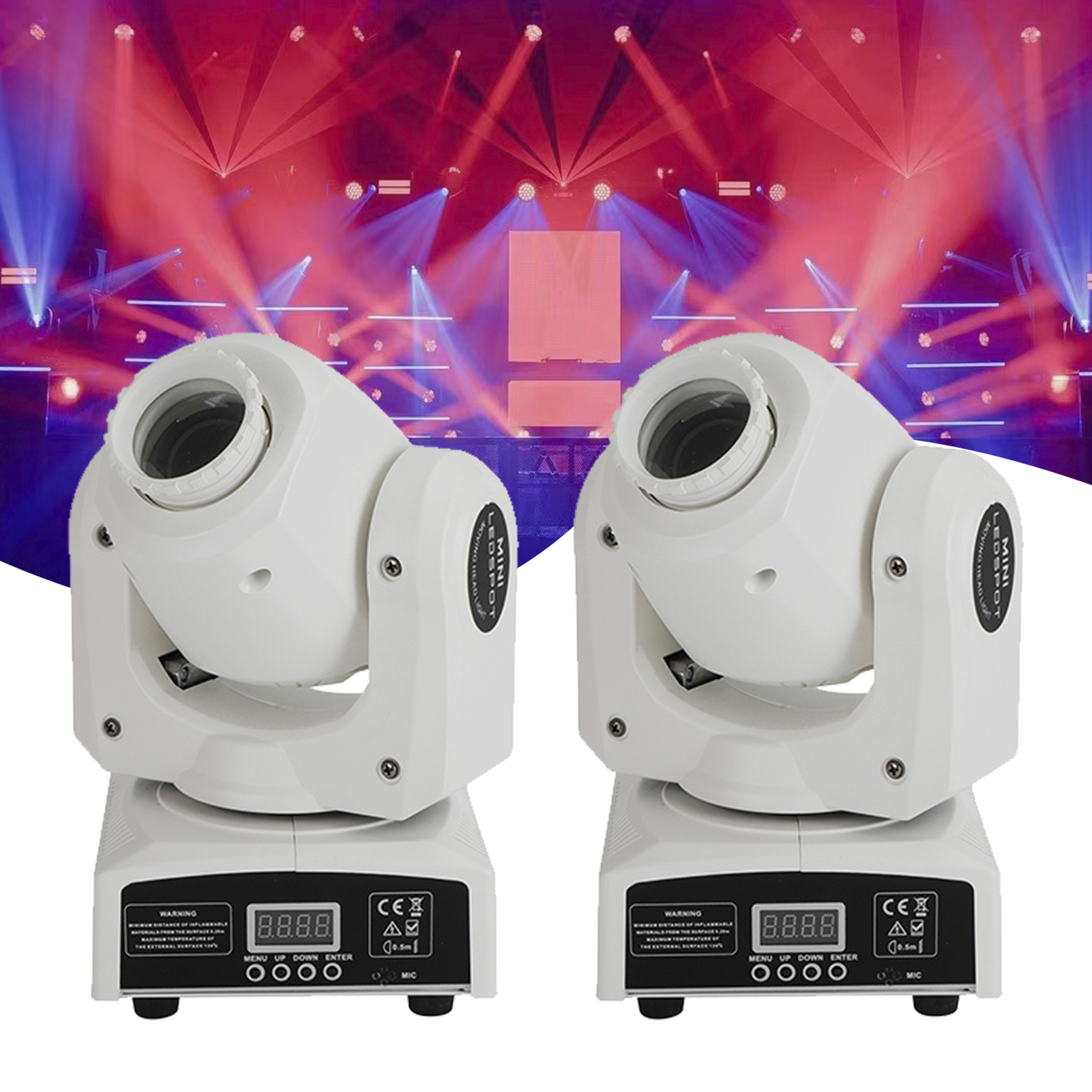 2Pcs Moving Head 120W 8Gobo Stage Lighting RGBW LED DJ DMX Beam Bar Party Light Package