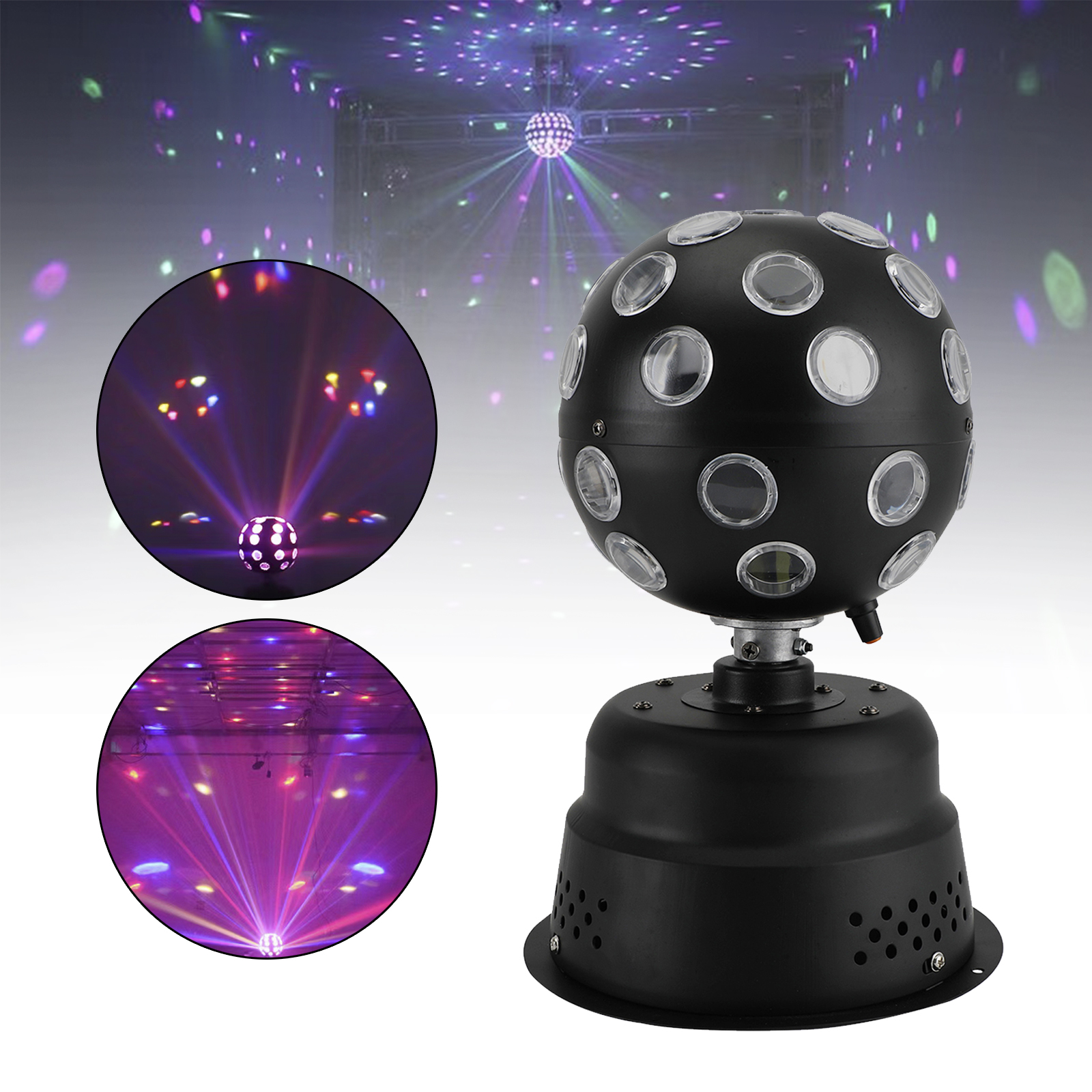 Disco Party Lights Strobe LED DJ Ball Sound Activated Bulb Dance Lamp Stage Show Rotation Effects
