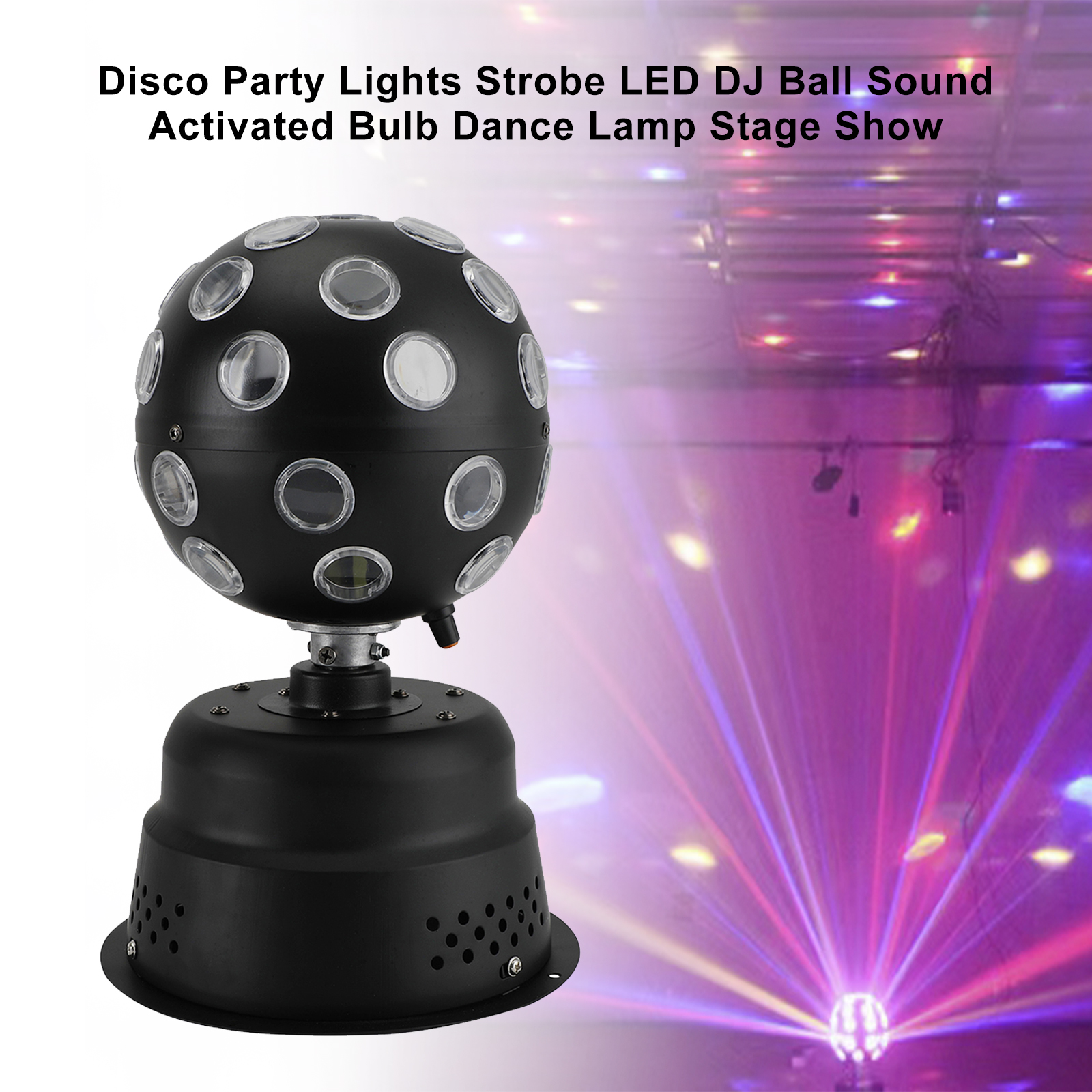 Disco Party Lights Strobe LED DJ Ball Sound Activated Bulb Dance Lamp Stage Show Package Contents