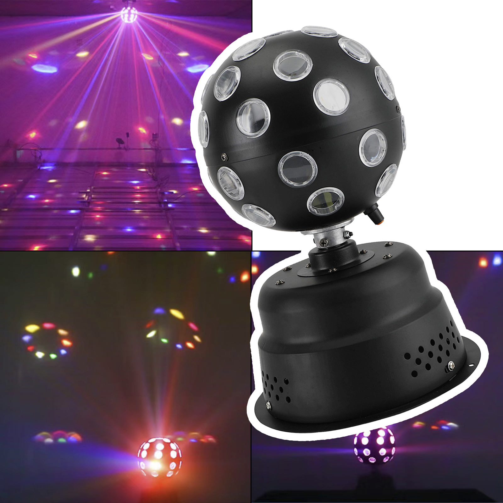 Disco Party Lights Strobe LED DJ Ball Sound Activated Bulb Dance Lamp Stage Show in Action