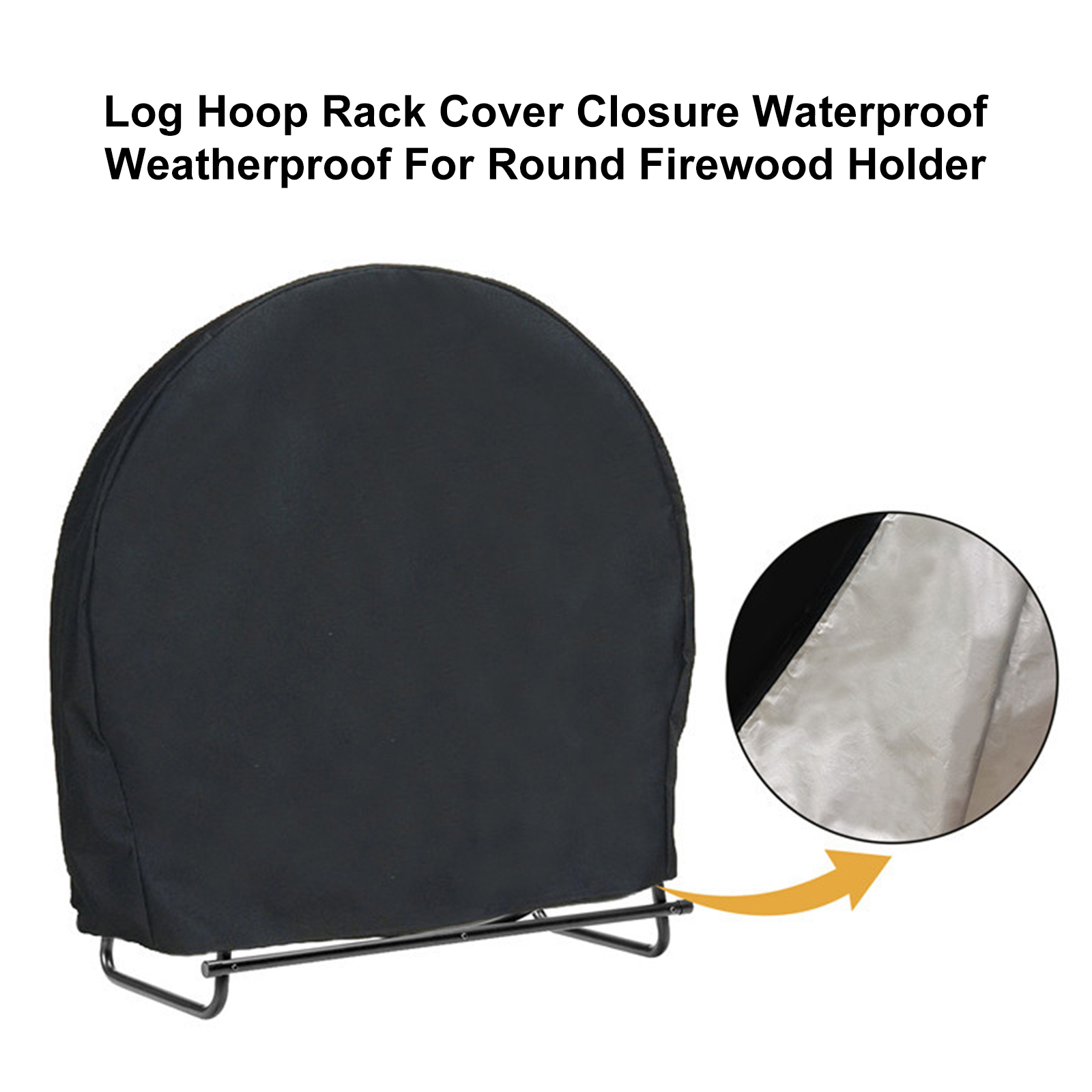 Firewood Storage Rack Cover Waterproof Oxford Cloth Black for Log Protection