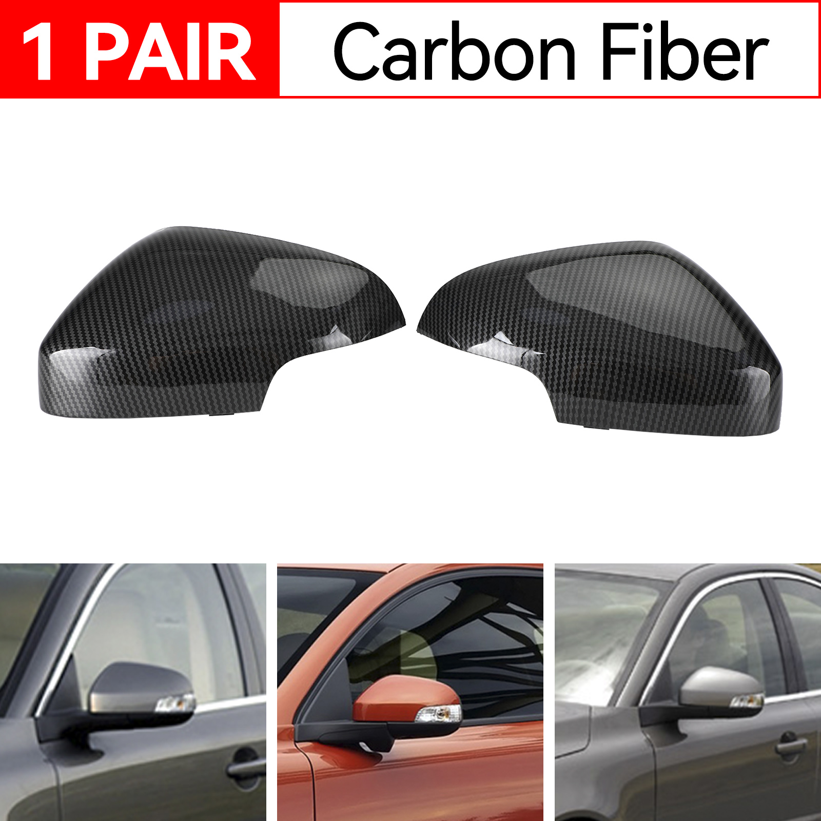 Volvo S80  2008-2013 398505339 398505537 原廠同款碳纖維樣式 後照鏡殼一對