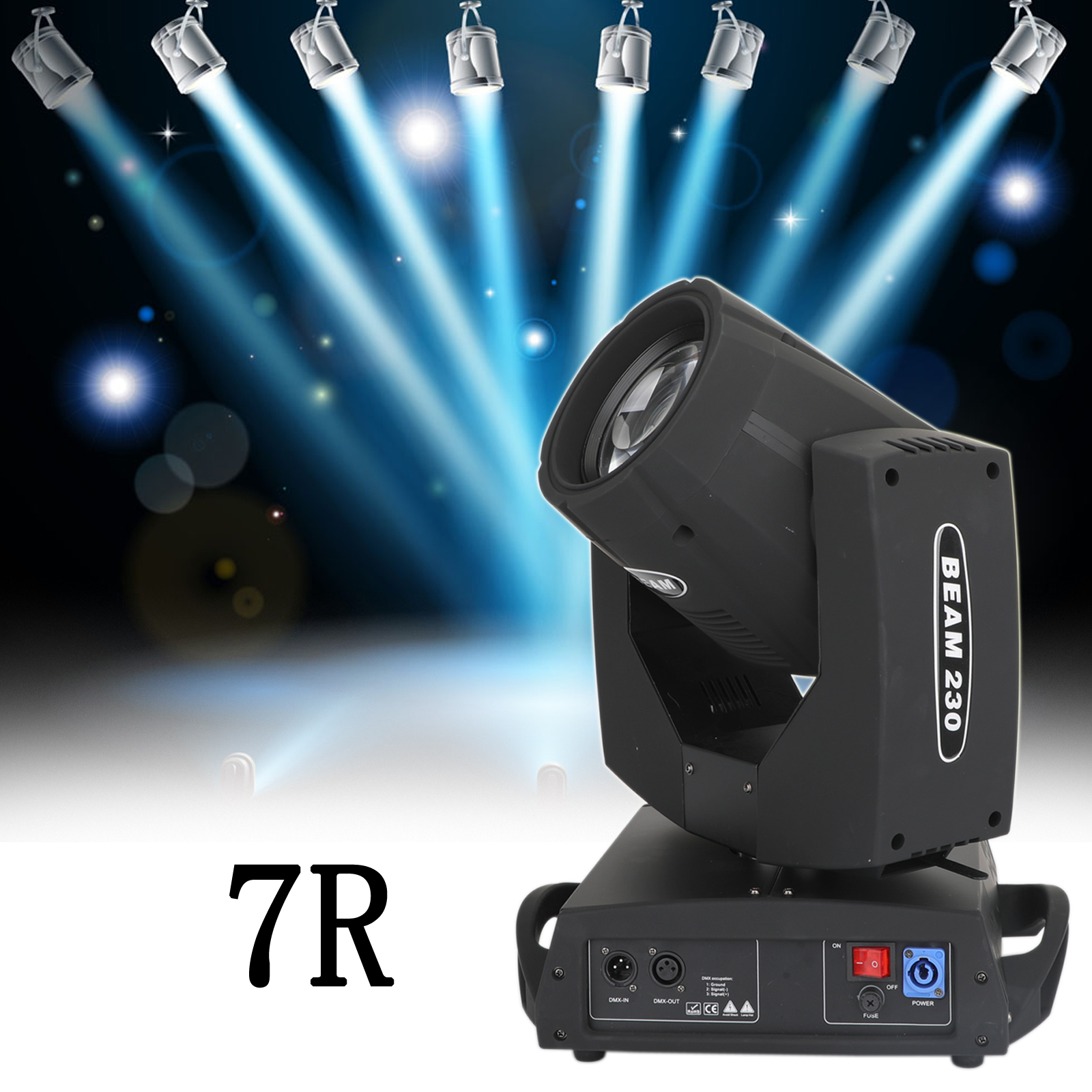 230W 7R Moving Head with Prism Rotation and Color Wheel Effects