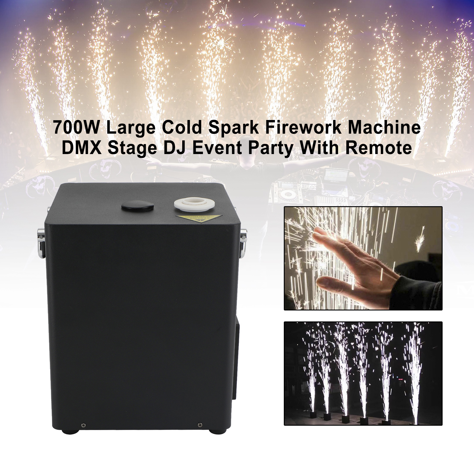 700W Cold Spark Machine DMX Stage Firework Effect with Remote for DJ Event Party Wedding