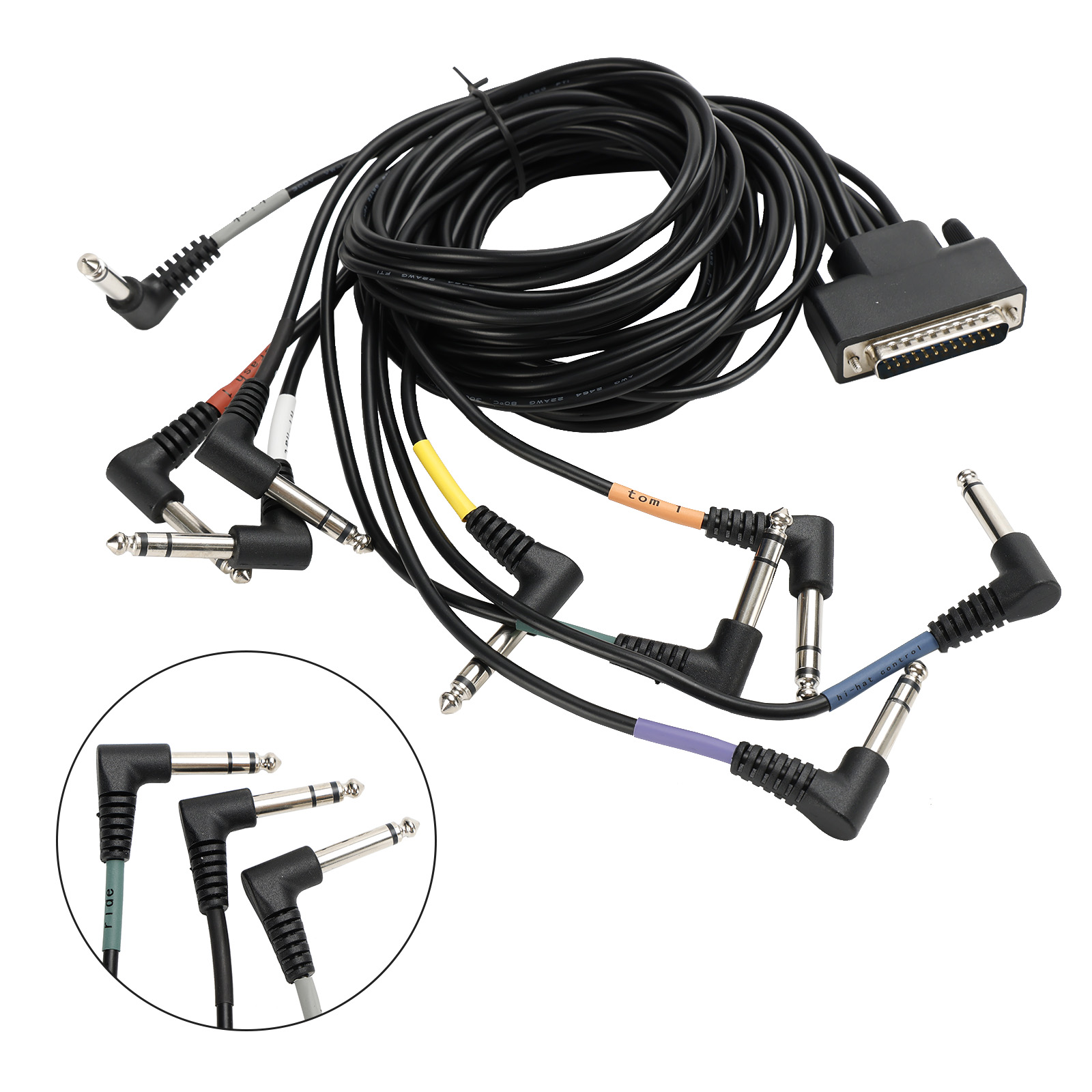 Cable Harness Snake Loom Cord Kit For Crimson Surge Drum Module Turbo Command 15-Pin Connector