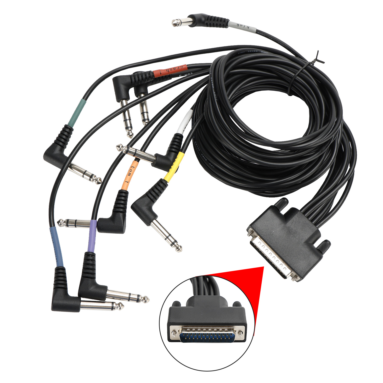 Cable Harness Snake Loom Cord Kit For Crimson Surge Drum Module Turbo Command Color-Coded Wiring