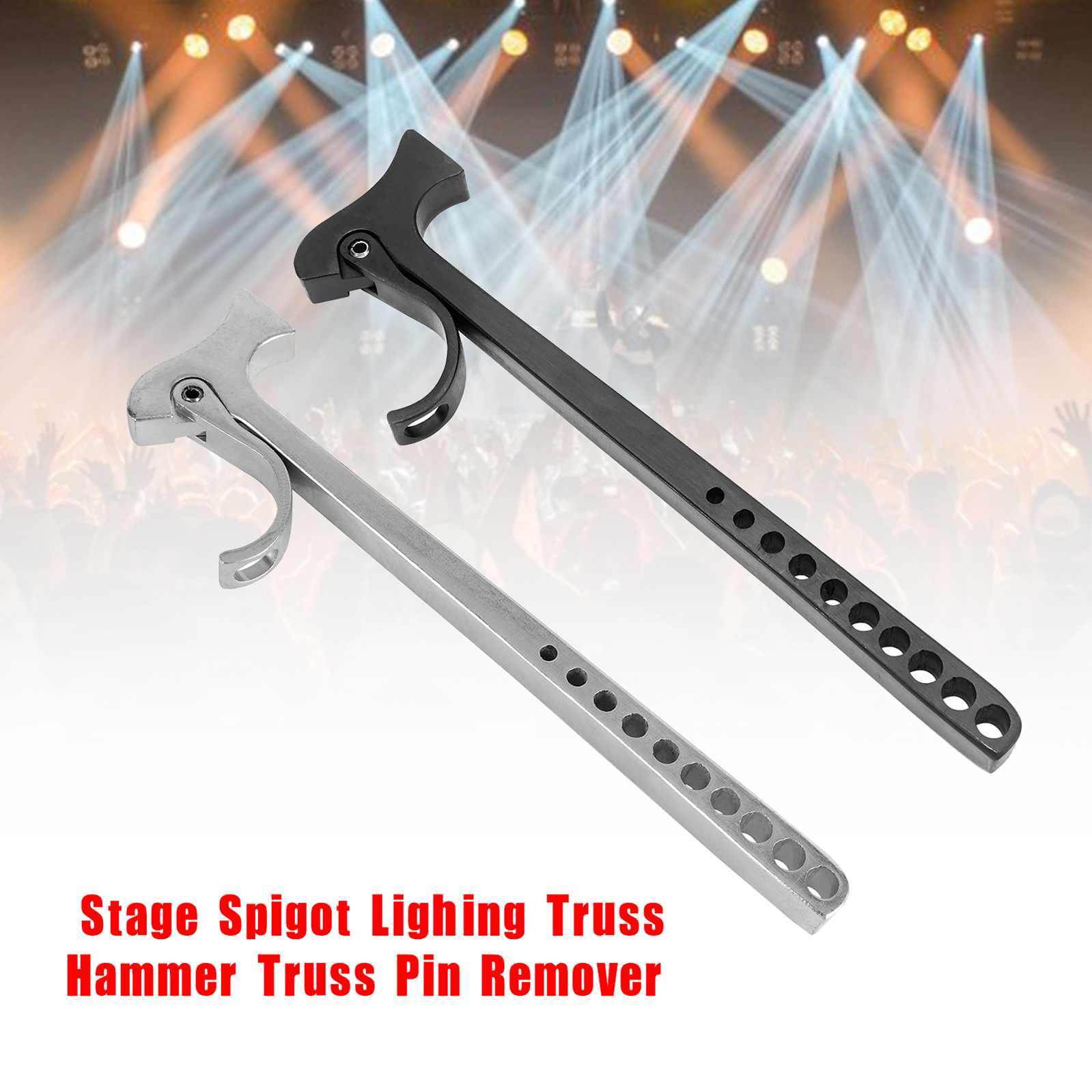 Silver and Black Truss Pin Claw Hammer Tool for Stage Lighting Rigging