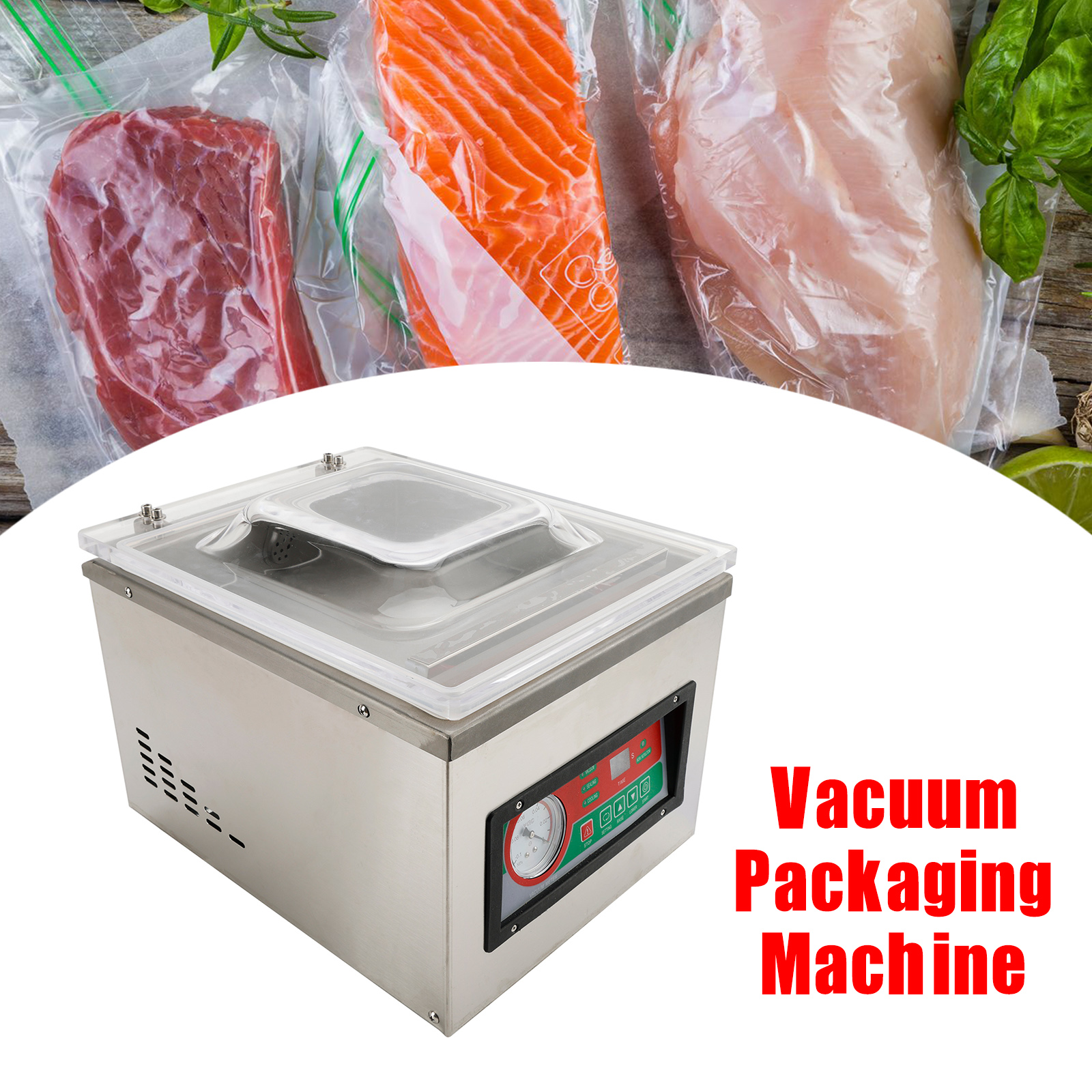 DZ-260C Chamber Vacuum Sealing Packing Machine Commercial Vacuum Sealer 110V Chamber Dimensions