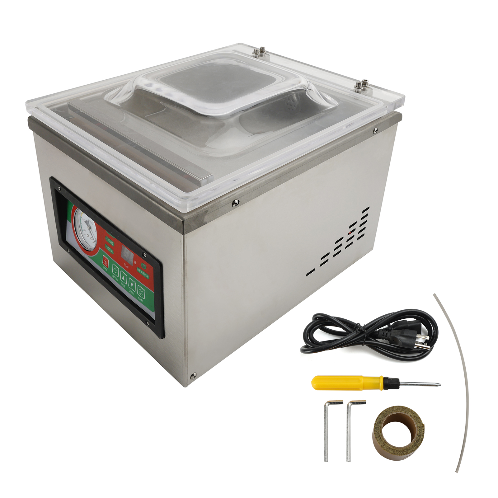DZ-260C Chamber Vacuum Sealing Packing Machine Commercial Vacuum Sealer 110V Heat Sink Vents