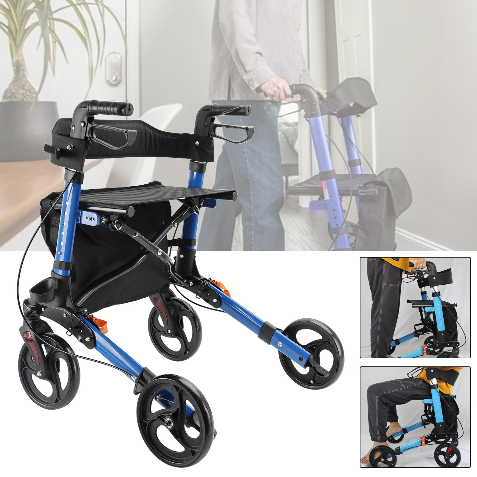 All Terrain Rollator Walker with Seat