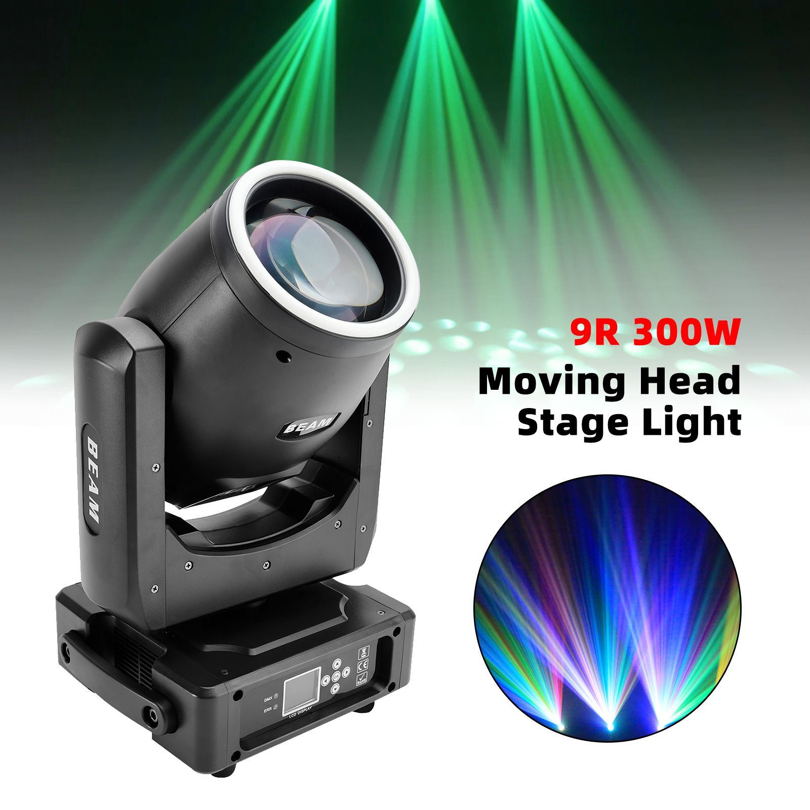 9R 300W Moving Head Stage Light LED RGBW Gobo Beam DMX for DJ Disco Party Show