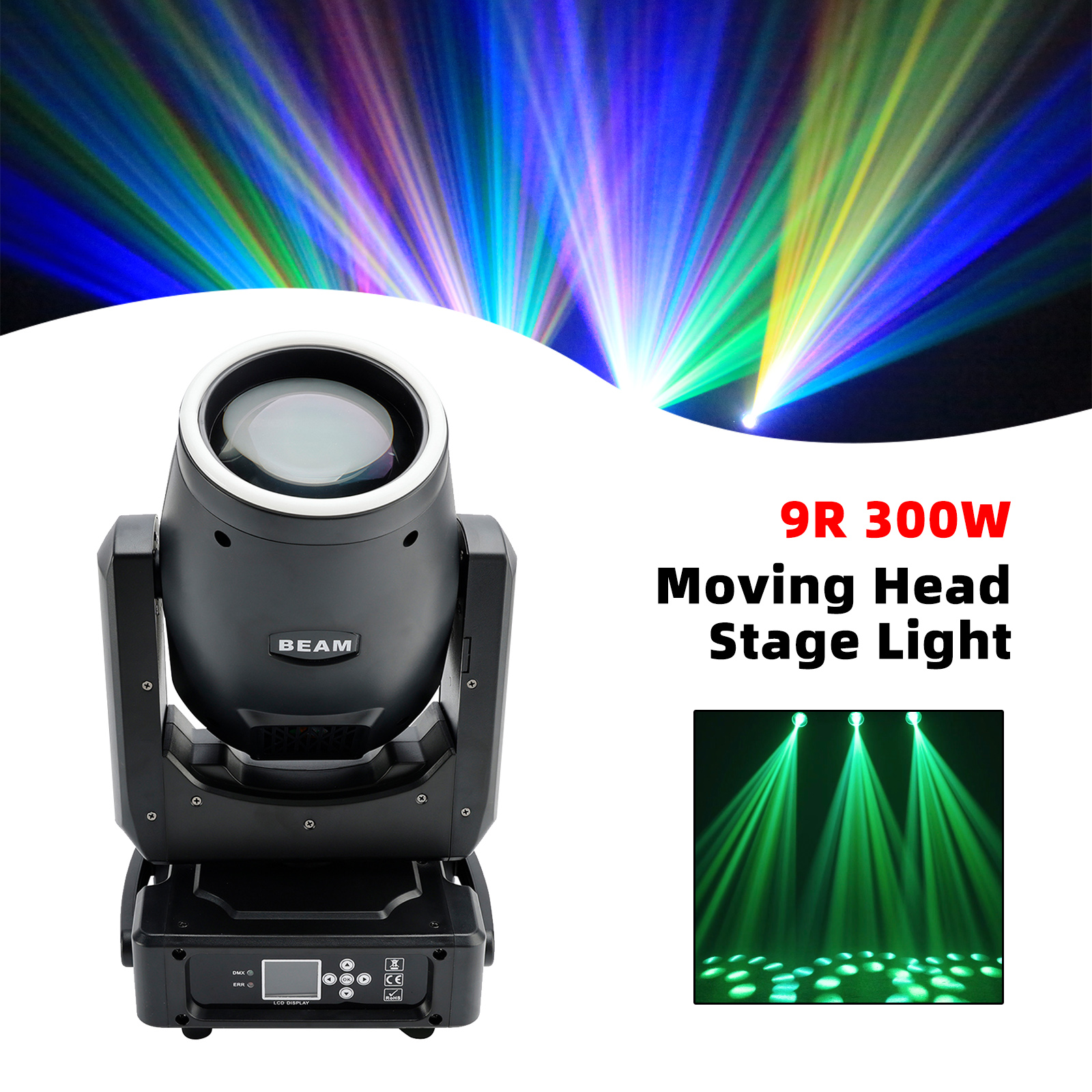 9R 300W Moving Head Package with Brackets and Manual