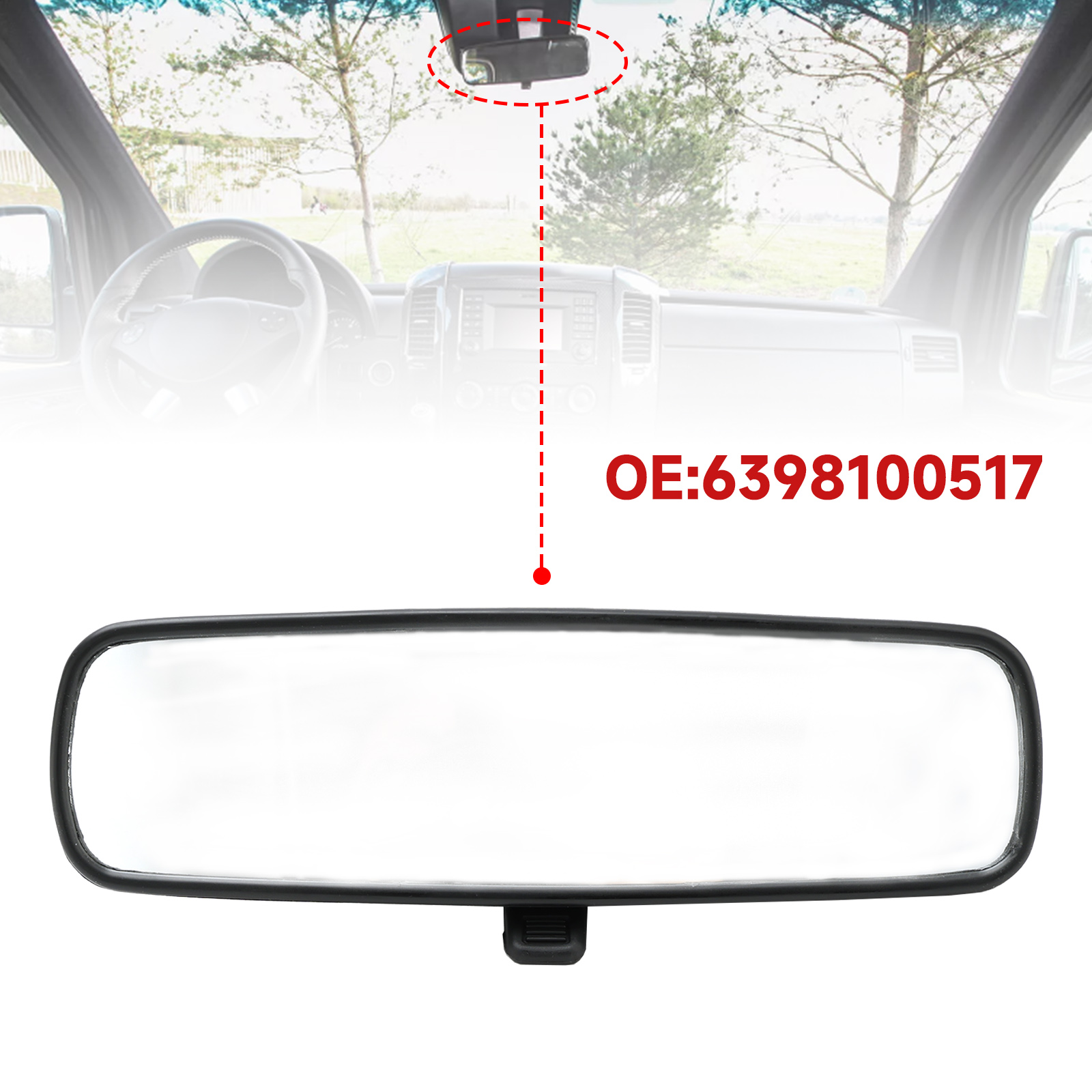 Mercedes-Benz Sprinter 2500 3500 07-21 6398100517 9018100017 內後照鏡（手動調節）