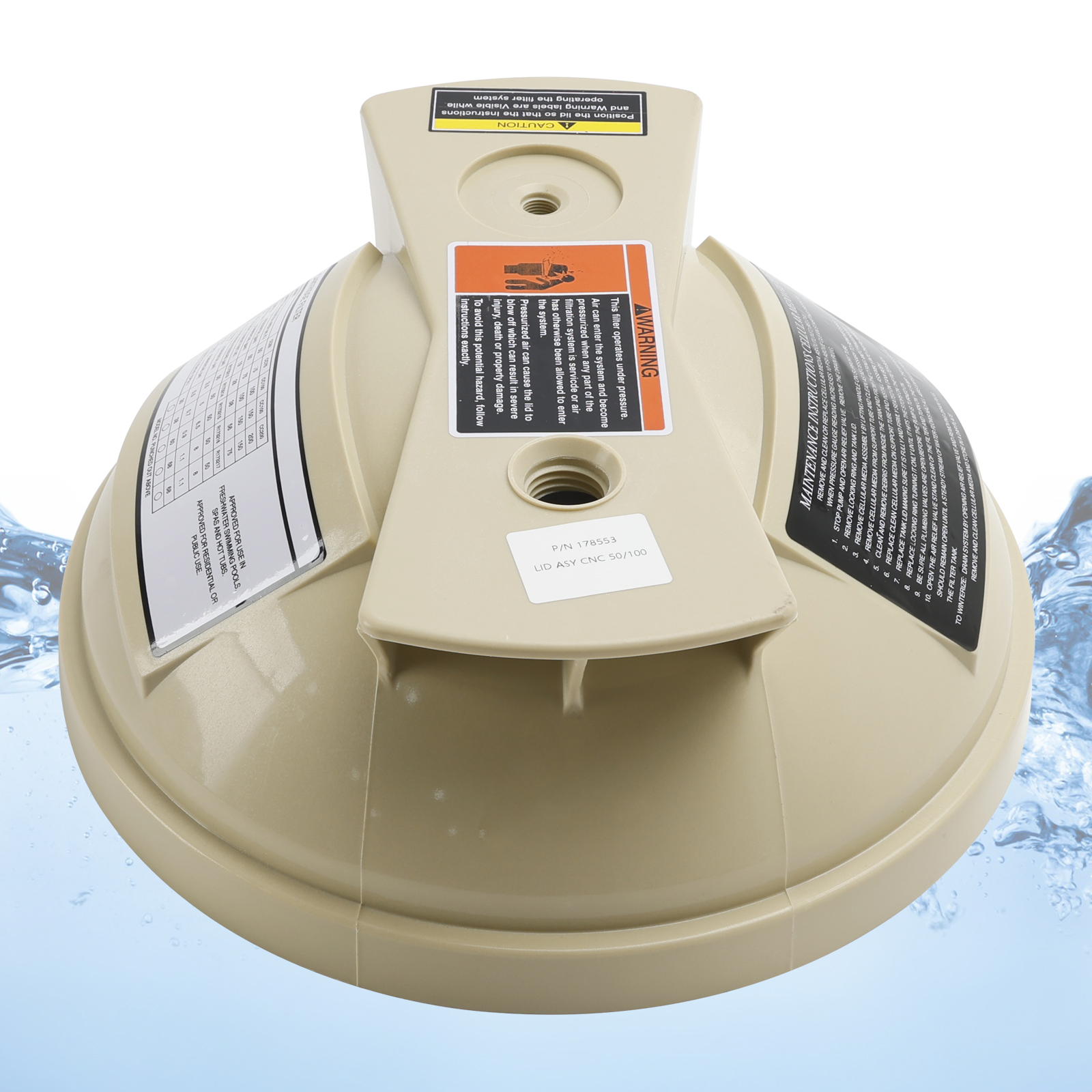 Filter Cover Lid 178553 For Pentair Clean Clear 50 100 Predator 100 Pool Filter Side Profile