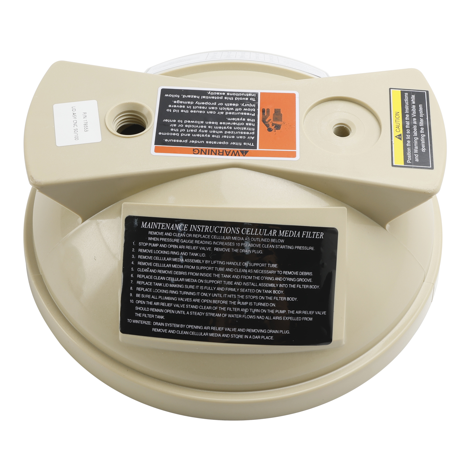Filter Cover Lid 178553 For Pentair Clean Clear 50 100 Predator 100 Pool Filter