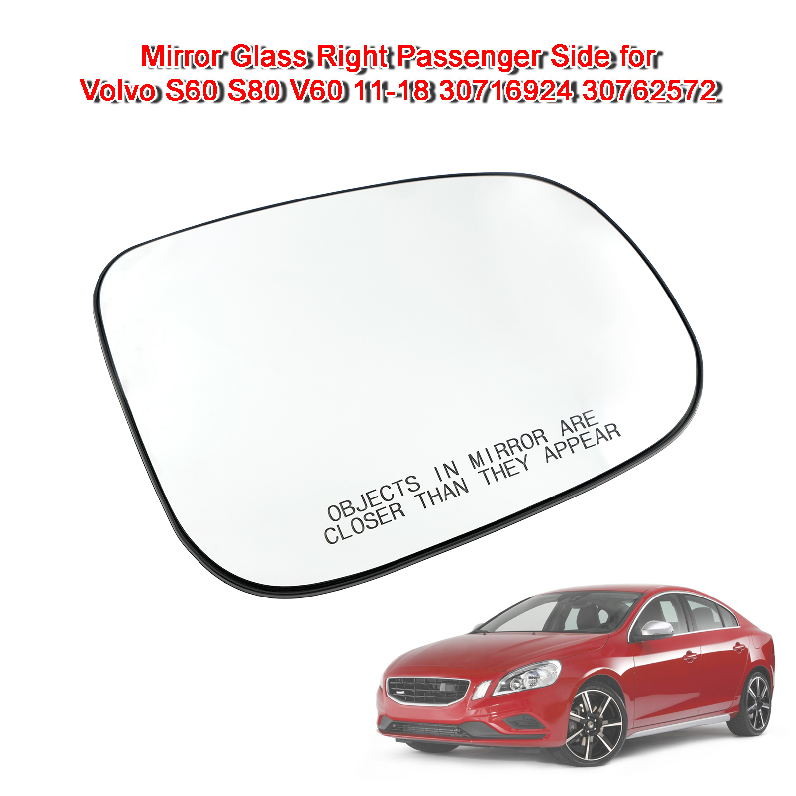 Volvo S60 S80 V60 2011-18 30716924 30762572 30716483 30716486 後照鏡鏡片 後視鏡玻璃 左側