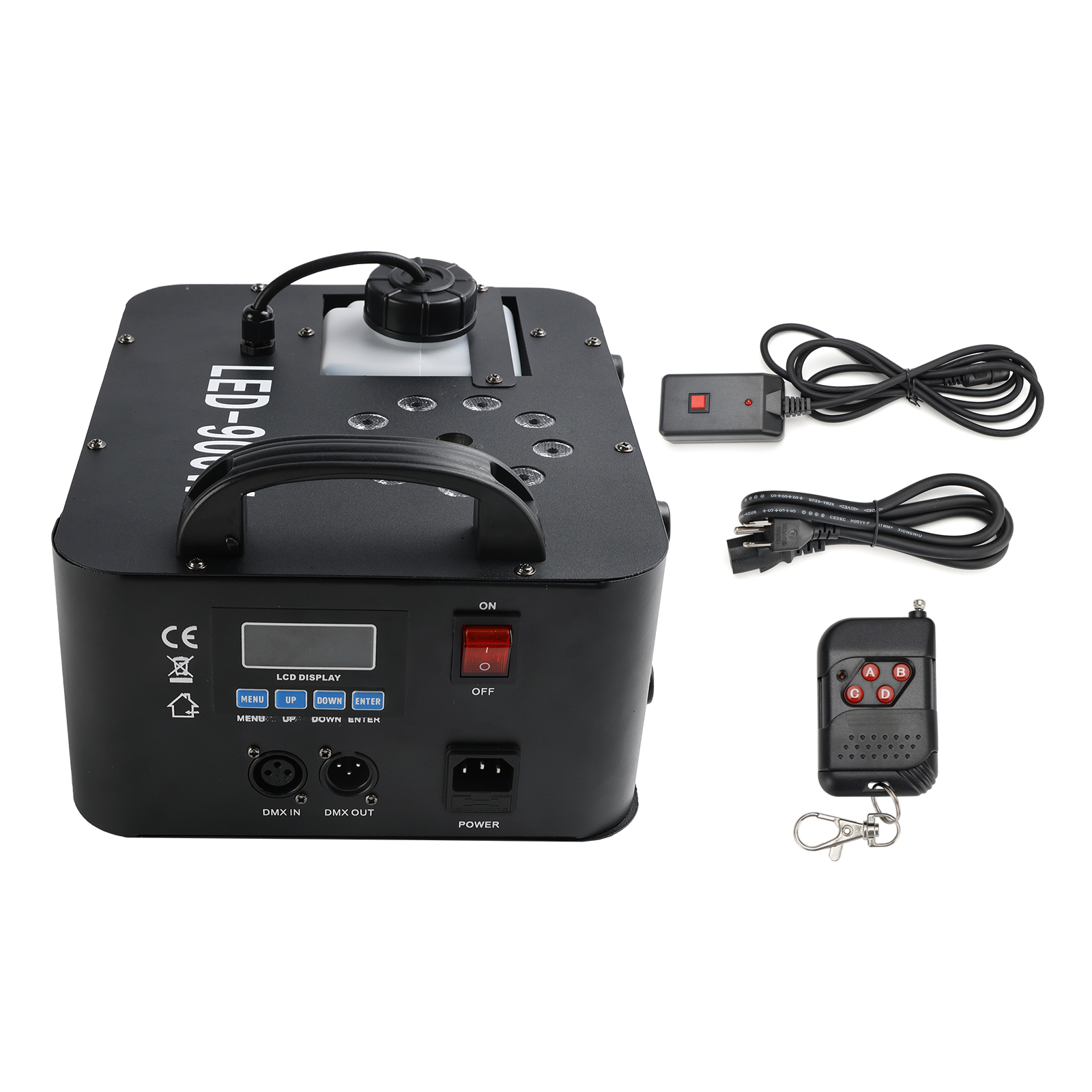 900W RGB LED Light Smoke Fog Machine Stage Fogger DJ Spray Smoke Effect Full Setup in Club