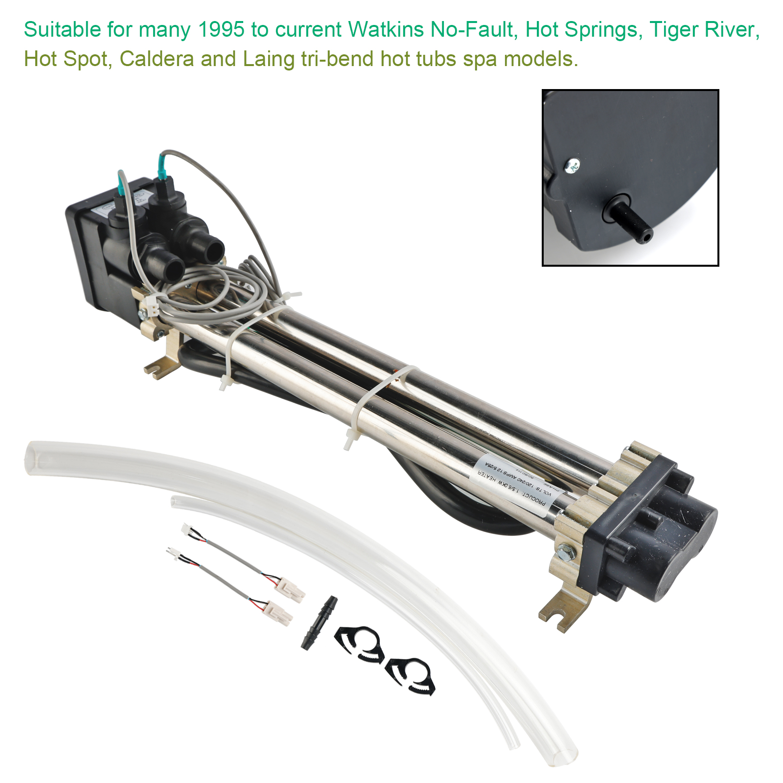 Hot Tub Heater Assembly Double Barrel for Watkins Hot Springs Tiger River Spas Kit Components
