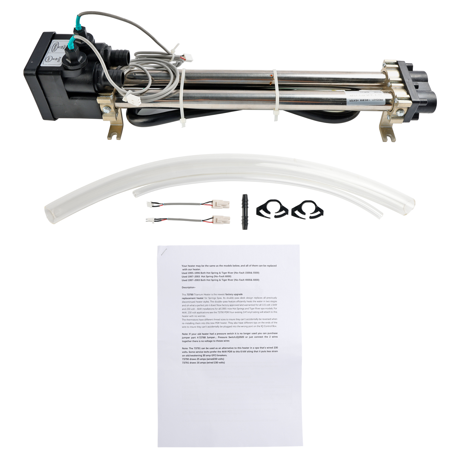 Hot Tub Heater Assembly Double Barrel for Watkins Hot Springs Tiger River Spas