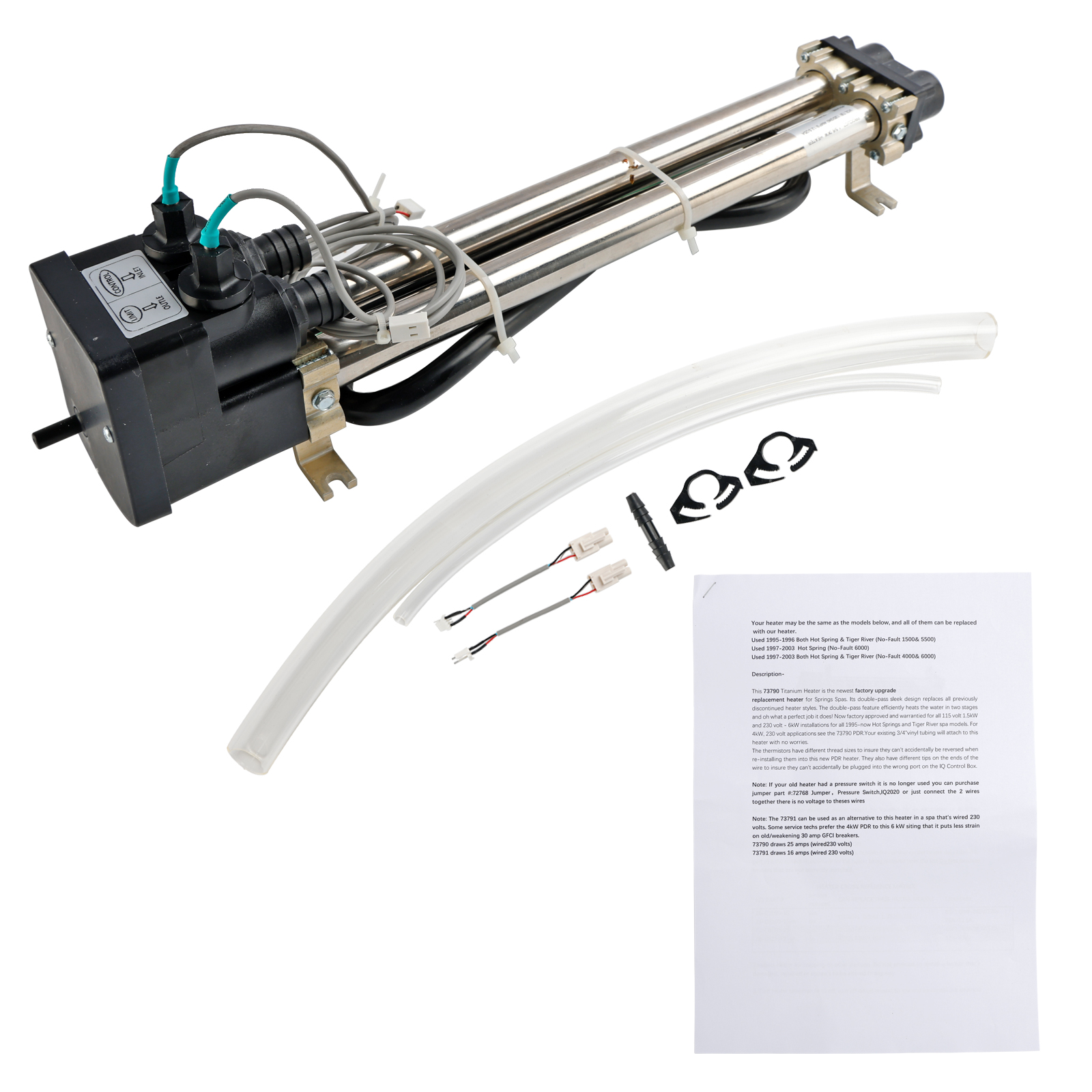 Hot Tub Heater Assembly Double Barrel for Watkins Hot Springs Tiger River Spas Uniform Heating