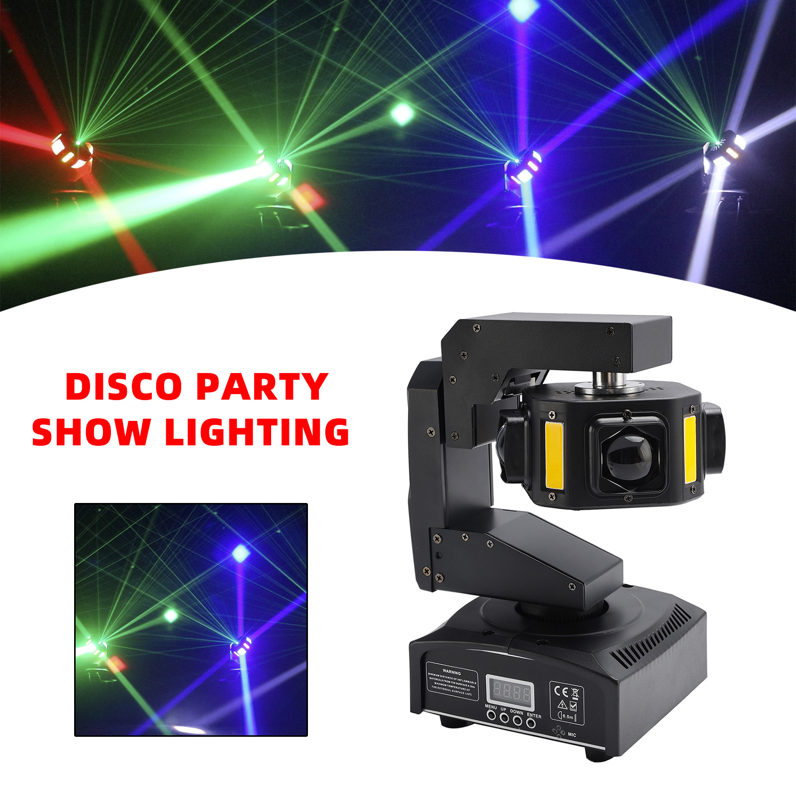 6LED Moving Head Light 3-Axis Beam Stage DMX Spot Disco Party Show Lighting in Concert Venue