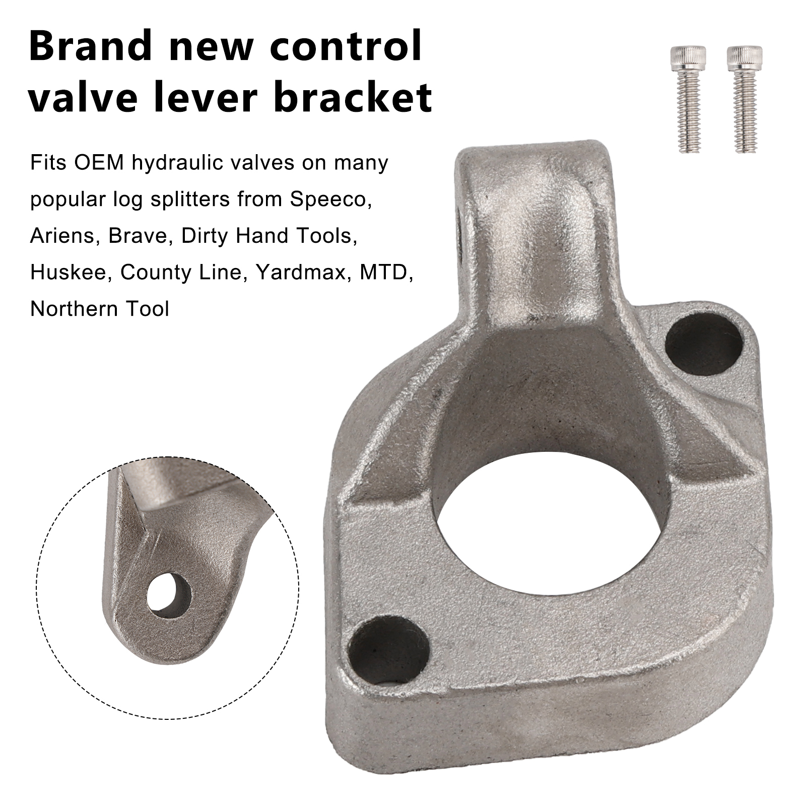 Hydraulic Log Splitter Valve Lever Handle Mounting Bracket Fits Husky MTD Wood Splitters in Use