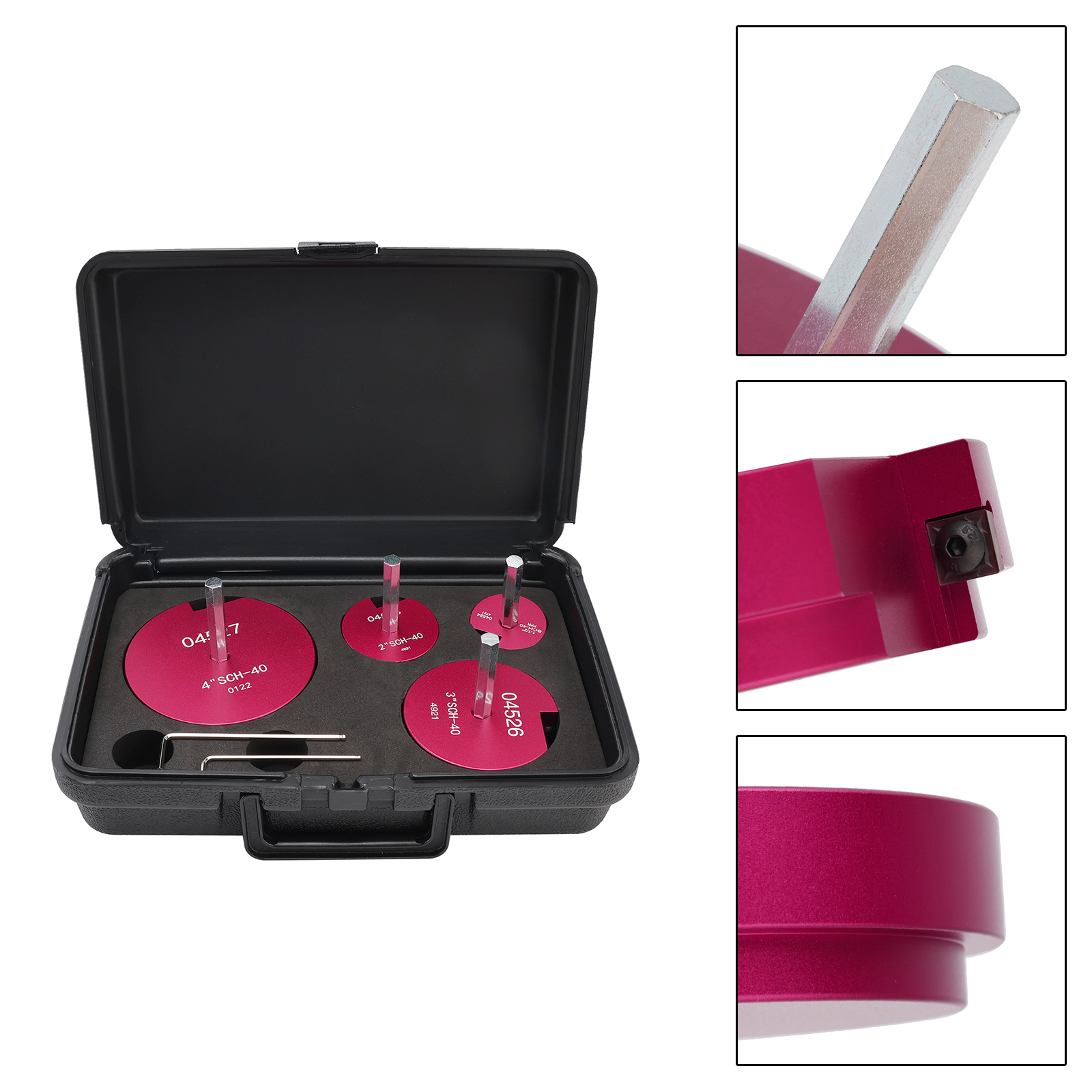 4PCS PVC Pipe Reamer Kit Fitting Socket Saver SCH Plumbing Tools For 1/2 Drills In Use on Pipe