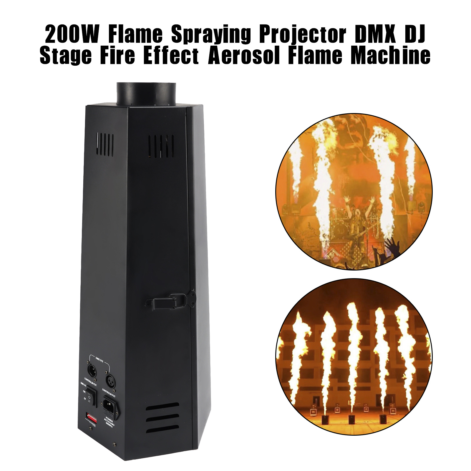 200W Flame Spraying Projector DMX DJ Stage Fire Effect Aerosol Flame Machine with Mushroom Fire Shape