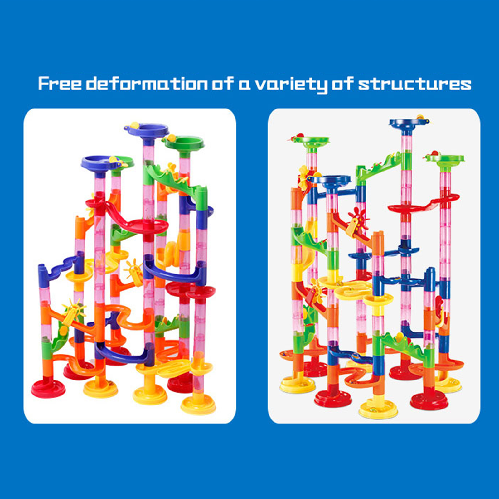 105 Pcs Kids Marble Run Race Set Railway Building Blocks Construction Track Toy