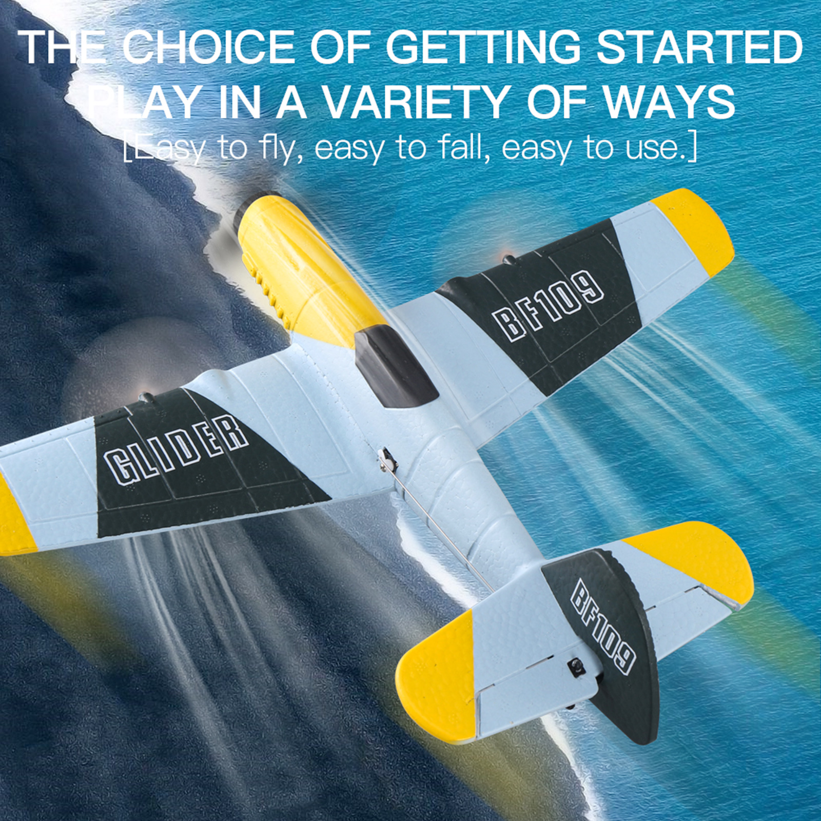 BF-109 Warbird RC Airplane 3 Channel 2.4GHz 6-Axis Gyro with 2 Batteries